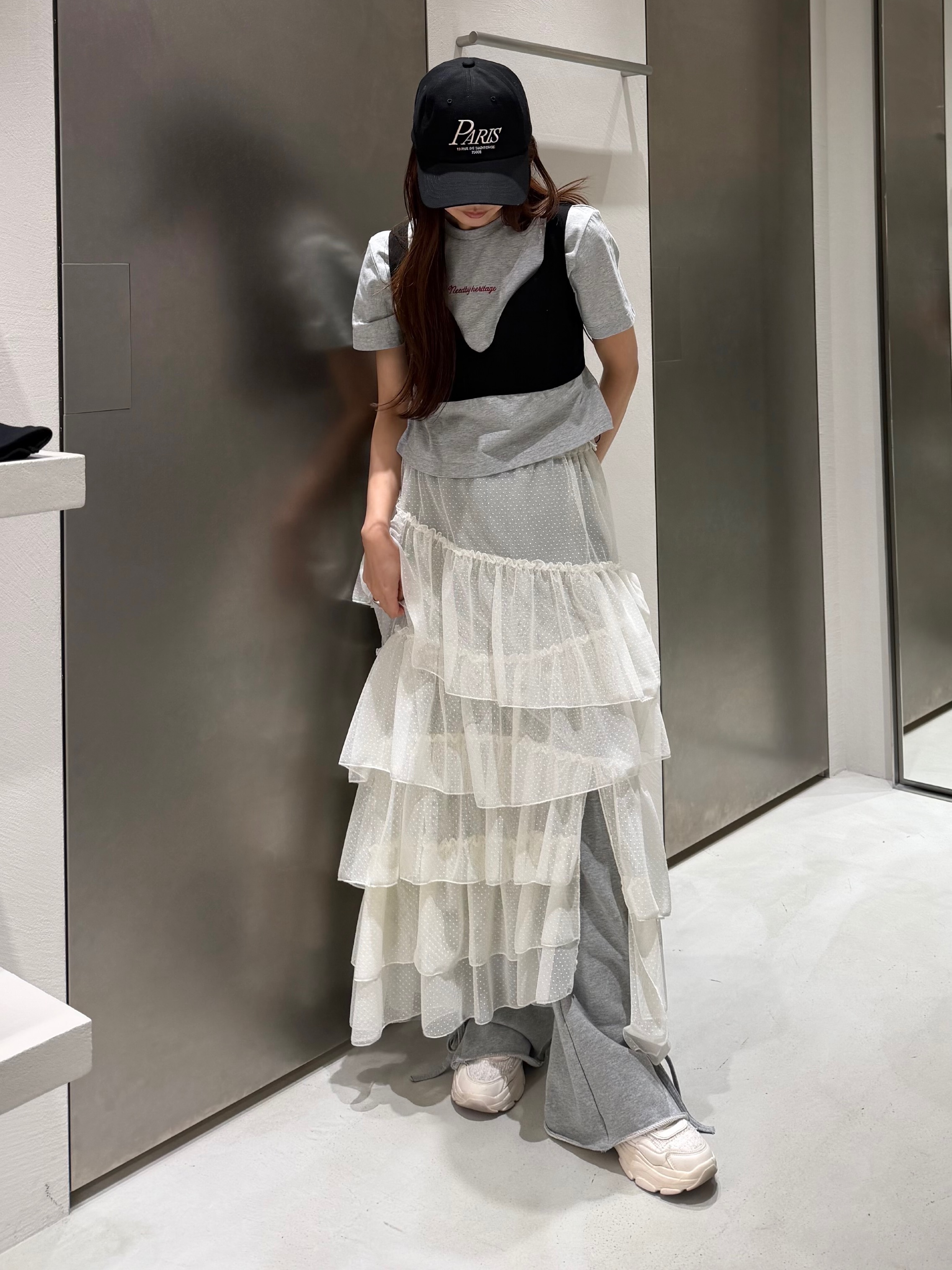 kanamiさんの「CODE A｜M dramatic dot tulle skirt」を使ったコーディネート