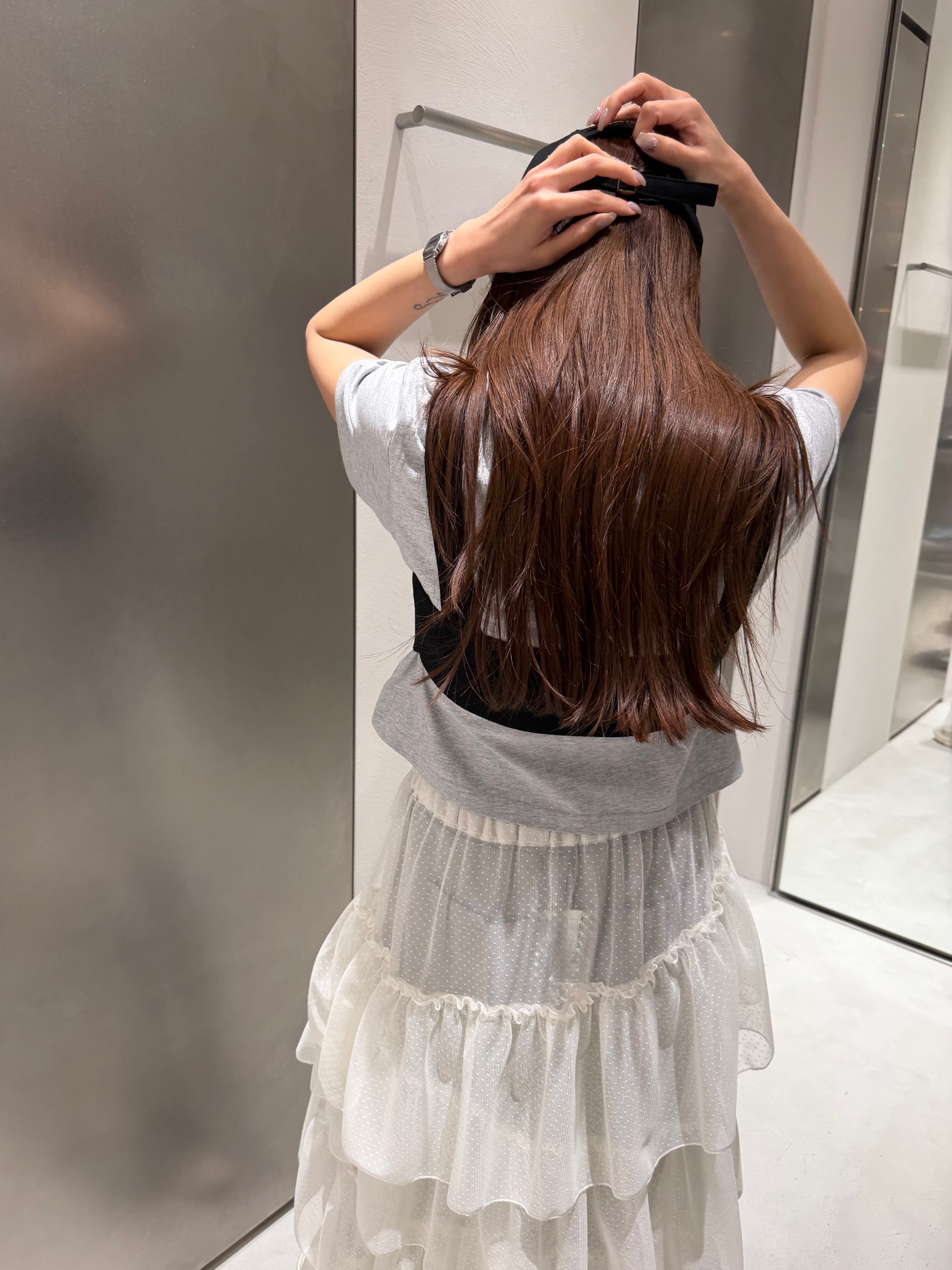 kanamiさんの「CODE A｜M dramatic dot tulle skirt」を使ったコーディネート