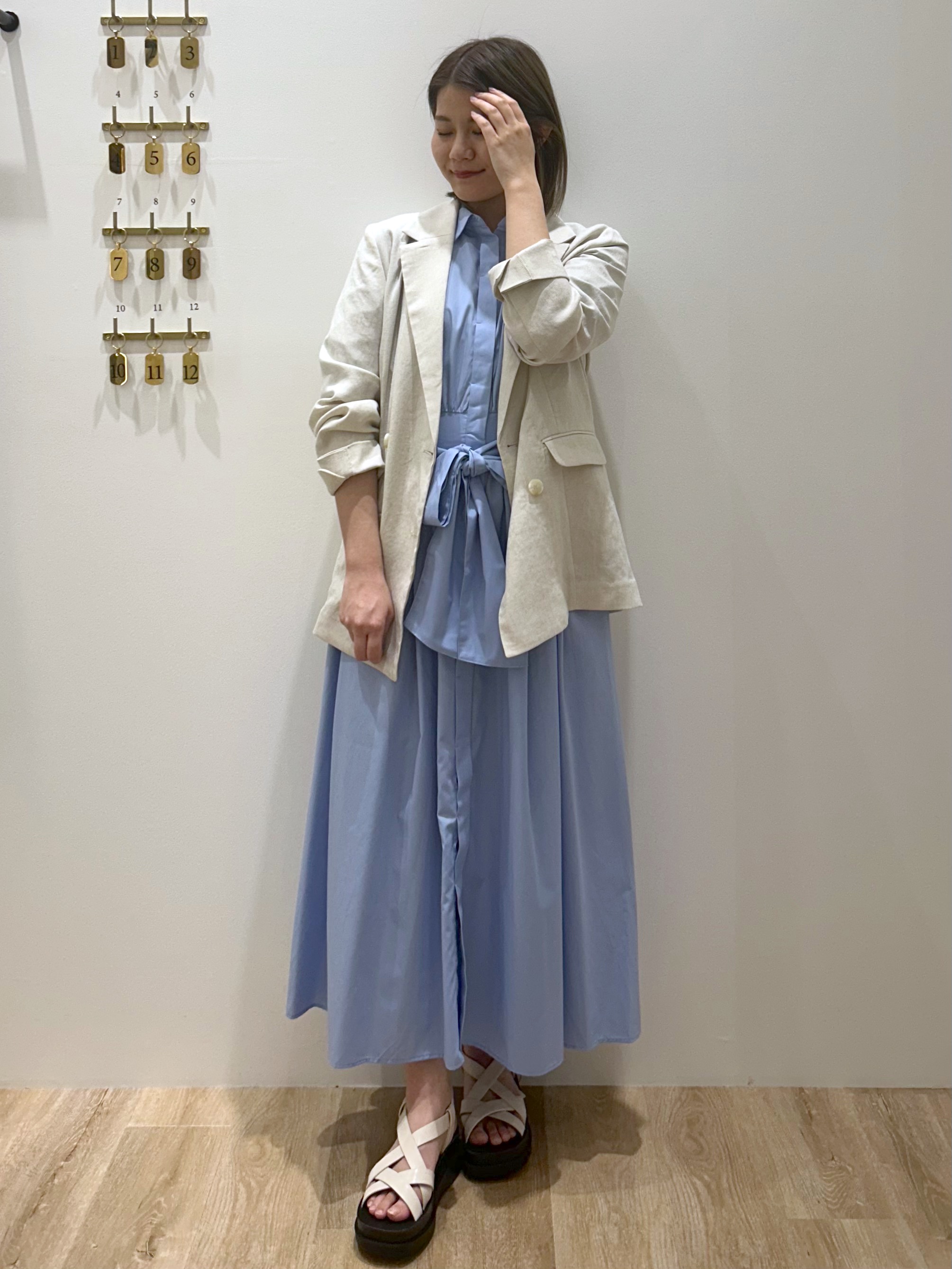 suzukaさんの「OPAQUE.CLIP｜【UV／接触冷感】ダブルブレストジャケット《防シワ加工／洗える》」を使ったコーディネート