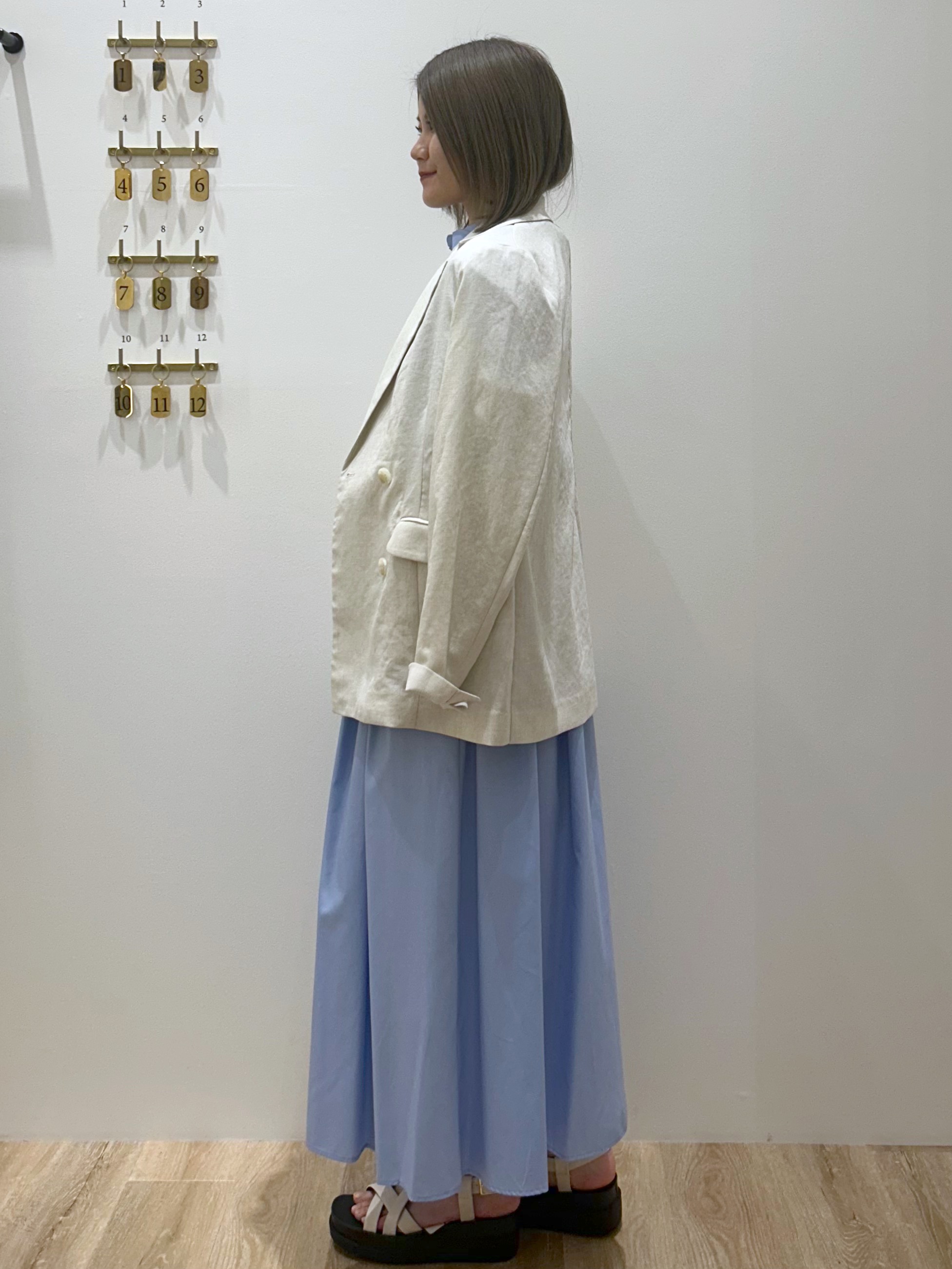 suzukaさんの「OPAQUE.CLIP｜【UV／接触冷感】ダブルブレストジャケット《防シワ加工／洗える》」を使ったコーディネート