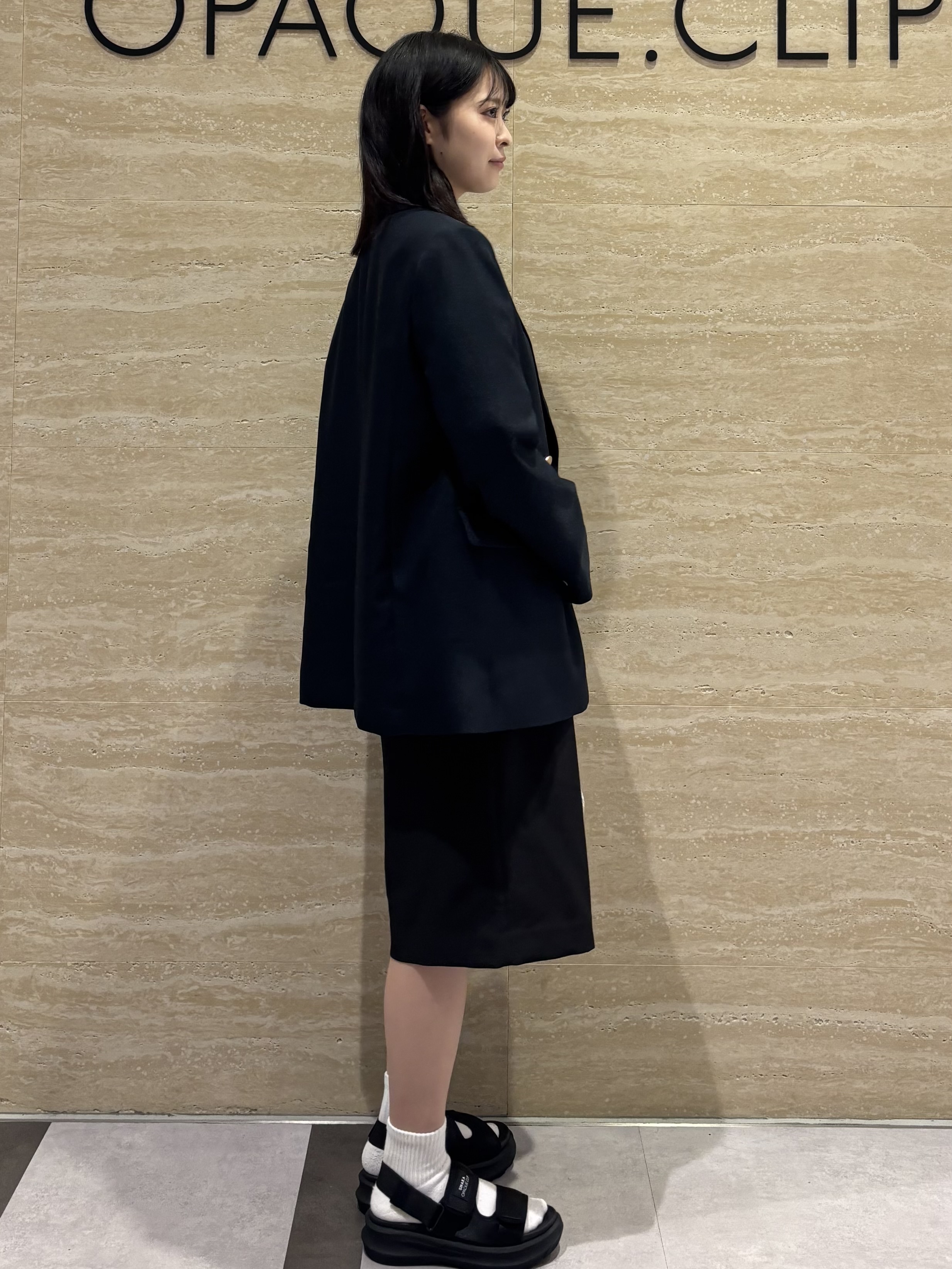 Ririkaさんの「OPAQUE.CLIP｜金ボタンダブルブレストテーラードジャケット／セットアップ対応【洗える】」を使ったコーディネート