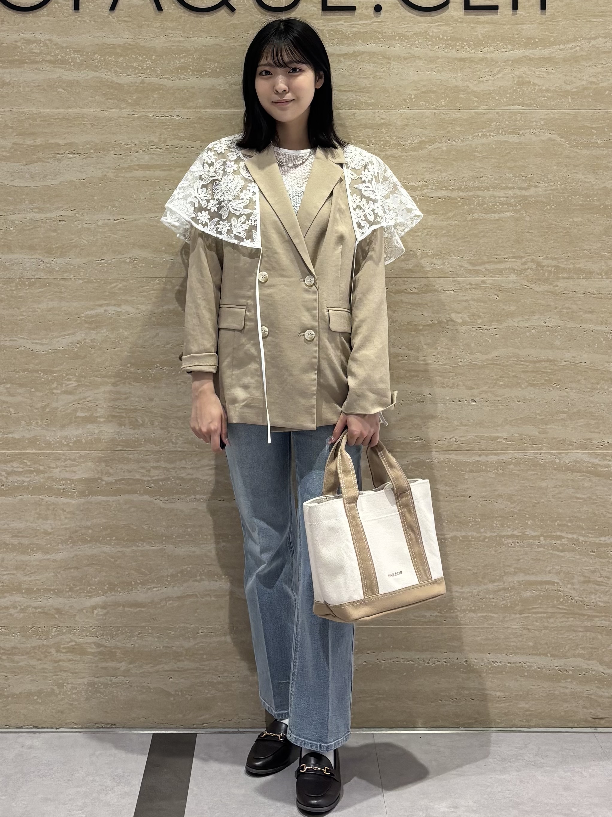Ririkaさんの「OPAQUE.CLIP｜【UV／接触冷感】ダブルブレストジャケット《防シワ加工／洗える》」を使ったコーディネート