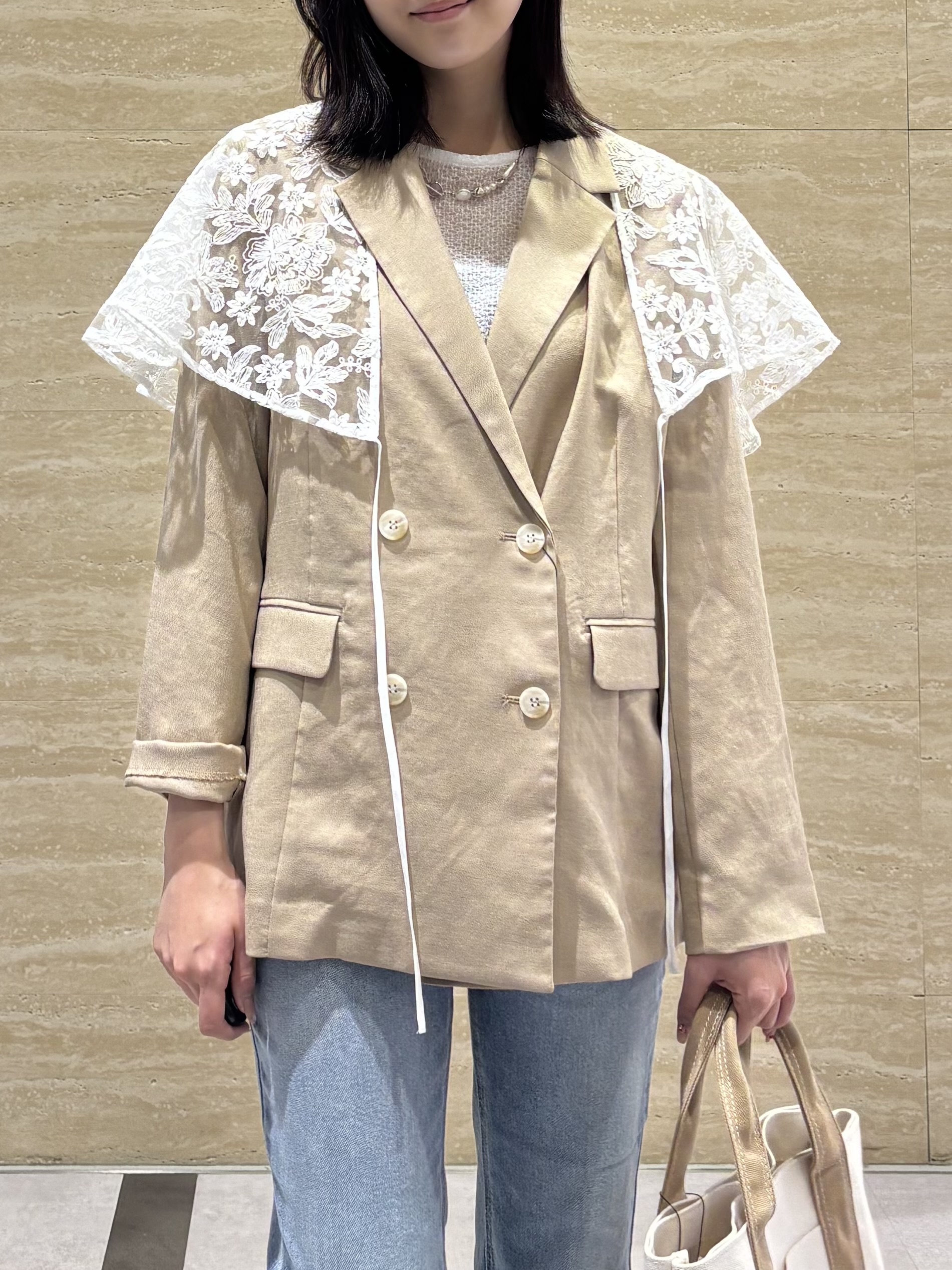 Ririkaさんの「OPAQUE.CLIP｜【UV／接触冷感】ダブルブレストジャケット《防シワ加工／洗える》」を使ったコーディネート