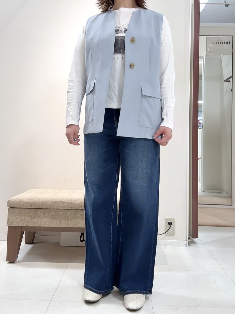 YUIさんの「UNTITLED｜【セットアップ可/UV/接触冷感】スラブキーネックジレ」を使ったコーディネート
