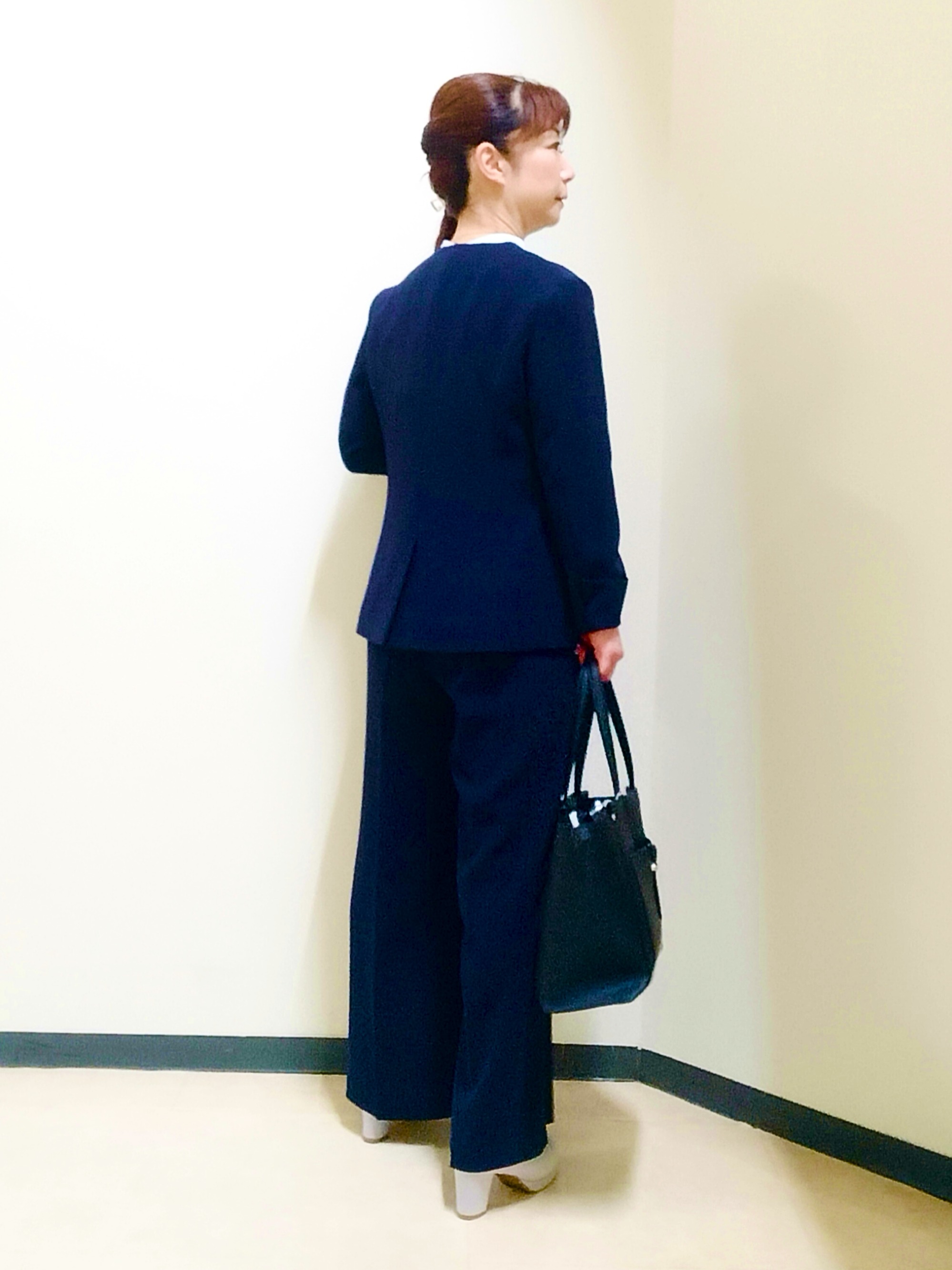 花さんの「Reflect｜【SS-4Lサイズ／通勤／セットアップ可】ノーカラージャケット」を使ったコーディネート