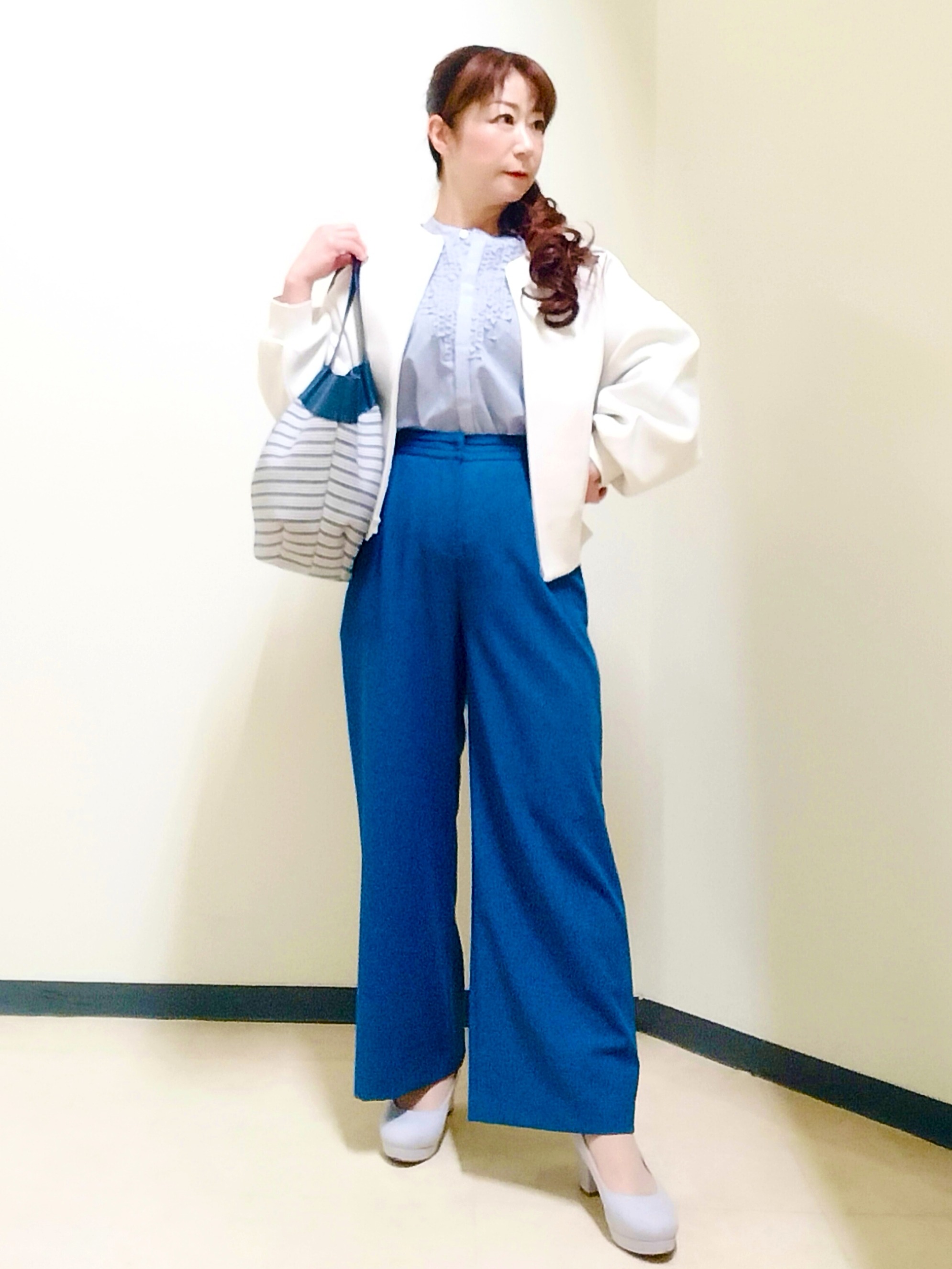 花さんの「Reflect｜ダブルジップライトブルゾン」を使ったコーディネート