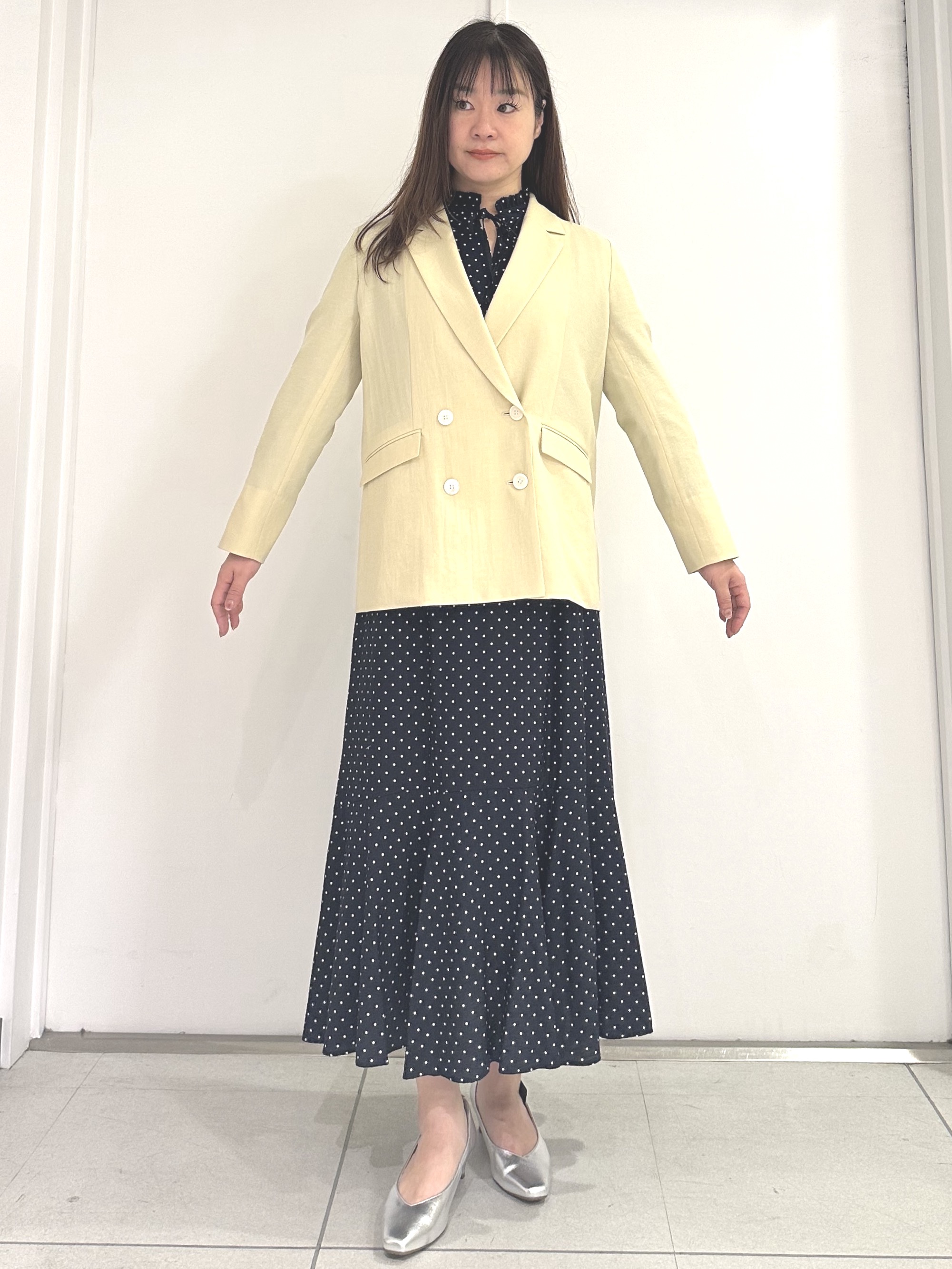 miさんの「Reflect｜コットンリネンテーラードジャケット」を使ったコーディネート