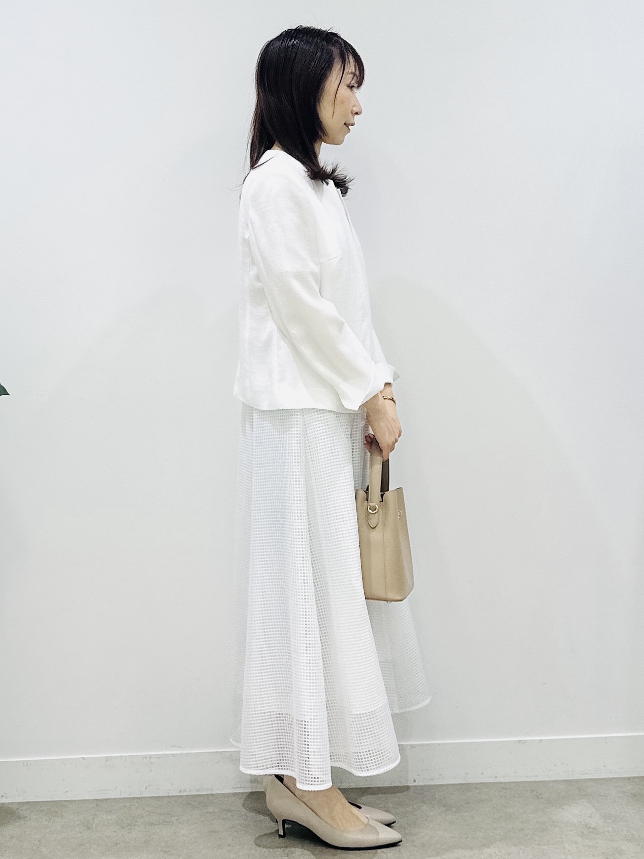Miwaさんの「UNTITLED｜【洗える/スーツインナー】ジョーゼットミニマルブラウス」を使ったコーディネート