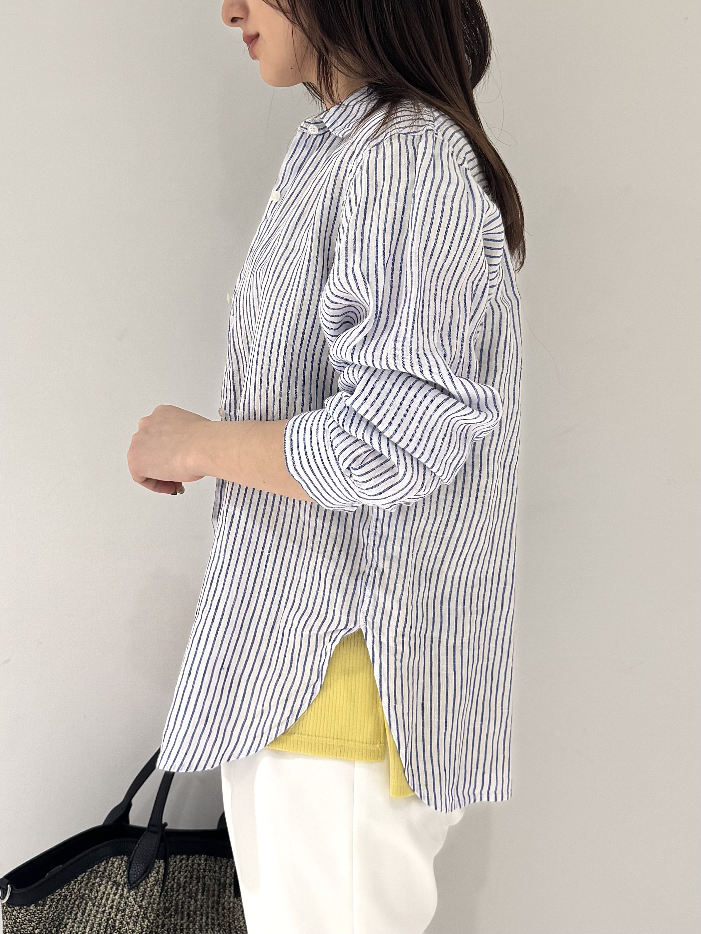 そんさんの「INDIVI｜【接触冷感／2WAY】カシュクールリネンシャツ」を使ったコーディネート