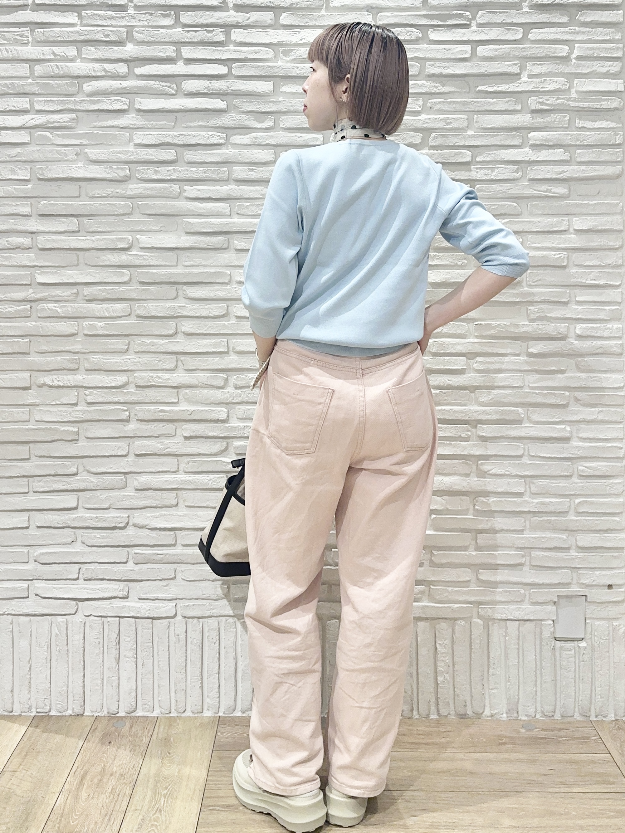 Hana...eさんの「index｜フリルヘンリーネックニット【洗濯機OK／抗ピル】」を使ったコーディネート