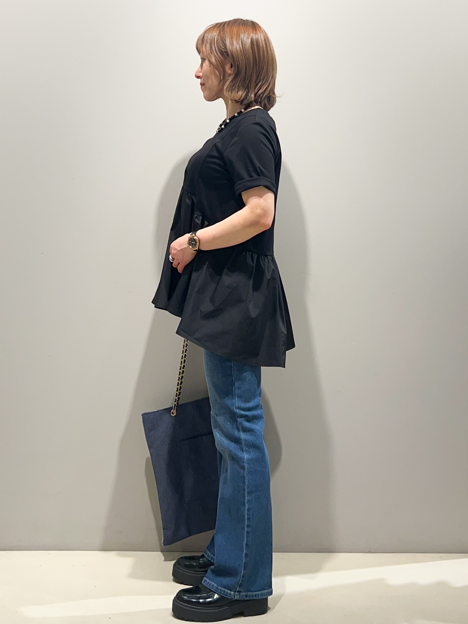 miyuさんの「OPAQUE.CLIP｜ペプラムドッキングカットソー【洗濯機OK】」を使ったコーディネート
