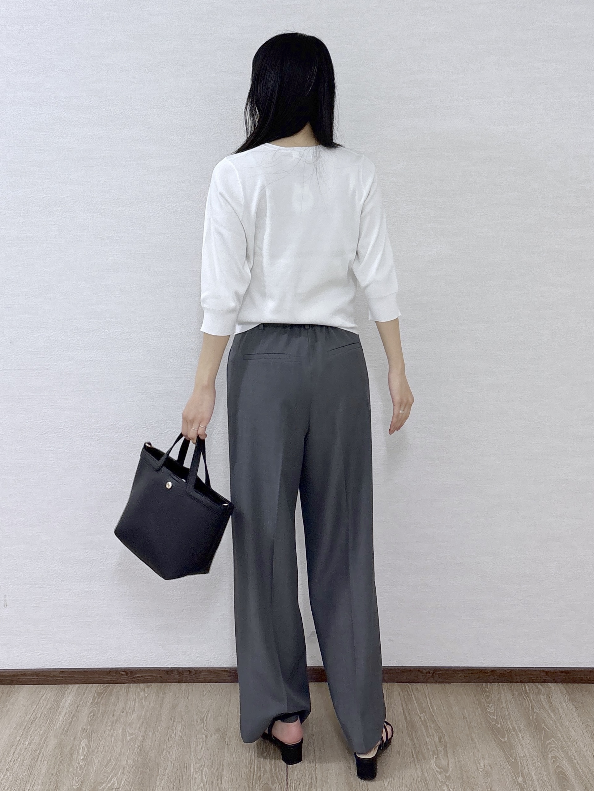 sachikoさんの「OPAQUE.CLIP｜フリルヘンリーネックニット【洗濯機OK／抗ピル】」を使ったコーディネート