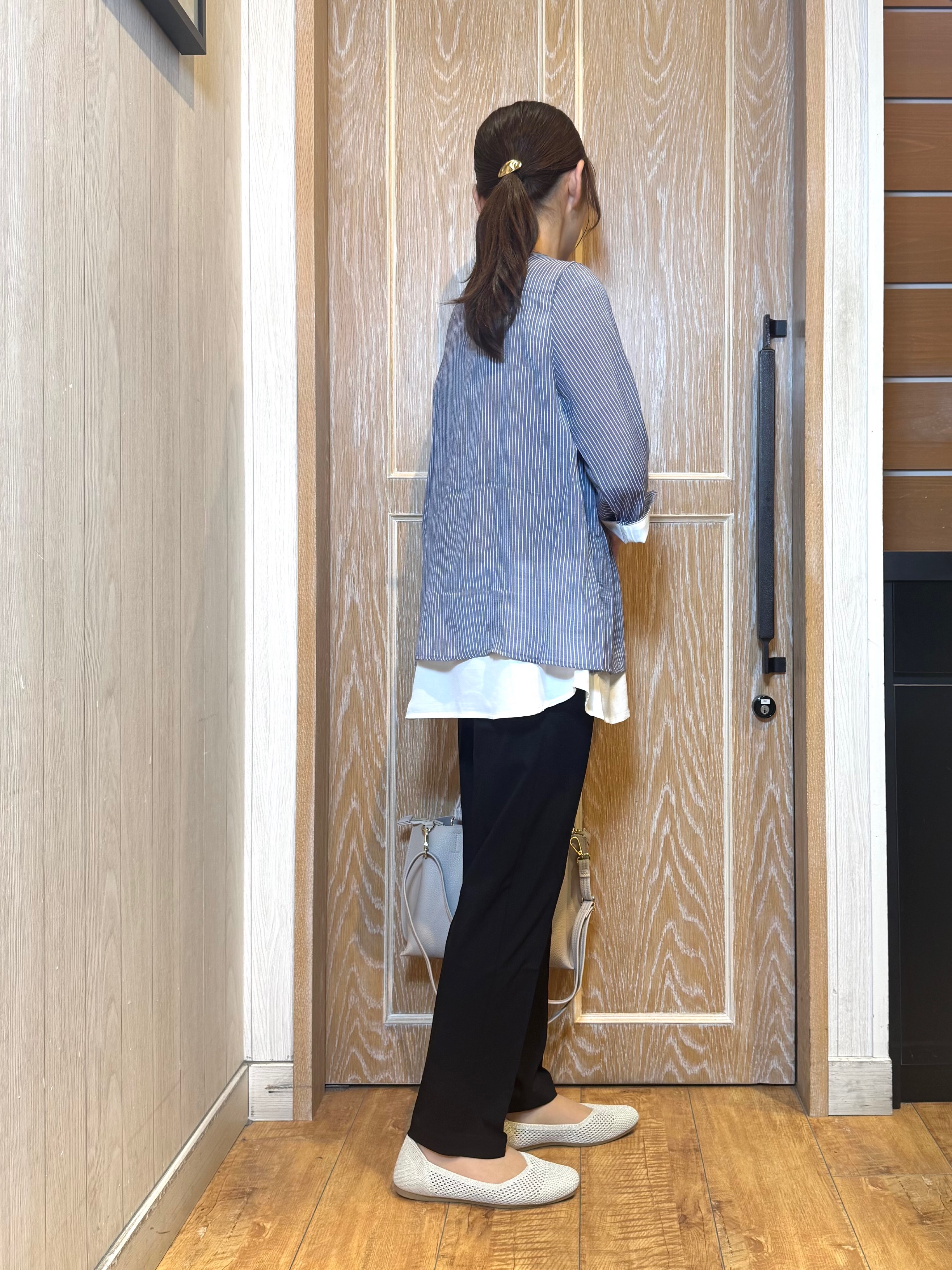 KAORIさんの「SHOO･LA･RUE｜【洗濯機可/体型カバー】1枚でサマ見え 7分袖スラブレイヤード風トップス」を使ったコーディネート