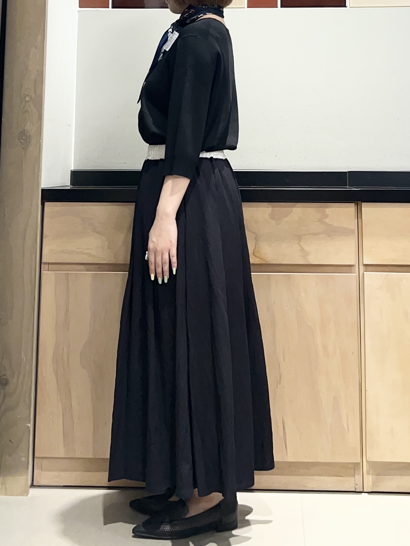 かのさんの「THE SHOP TK｜【S-XL/ひんやりタッチ】美しさ際立つ 6分袖ニット 洗濯機OK/UVケア/毛玉になりにくい」を使ったコーディネート