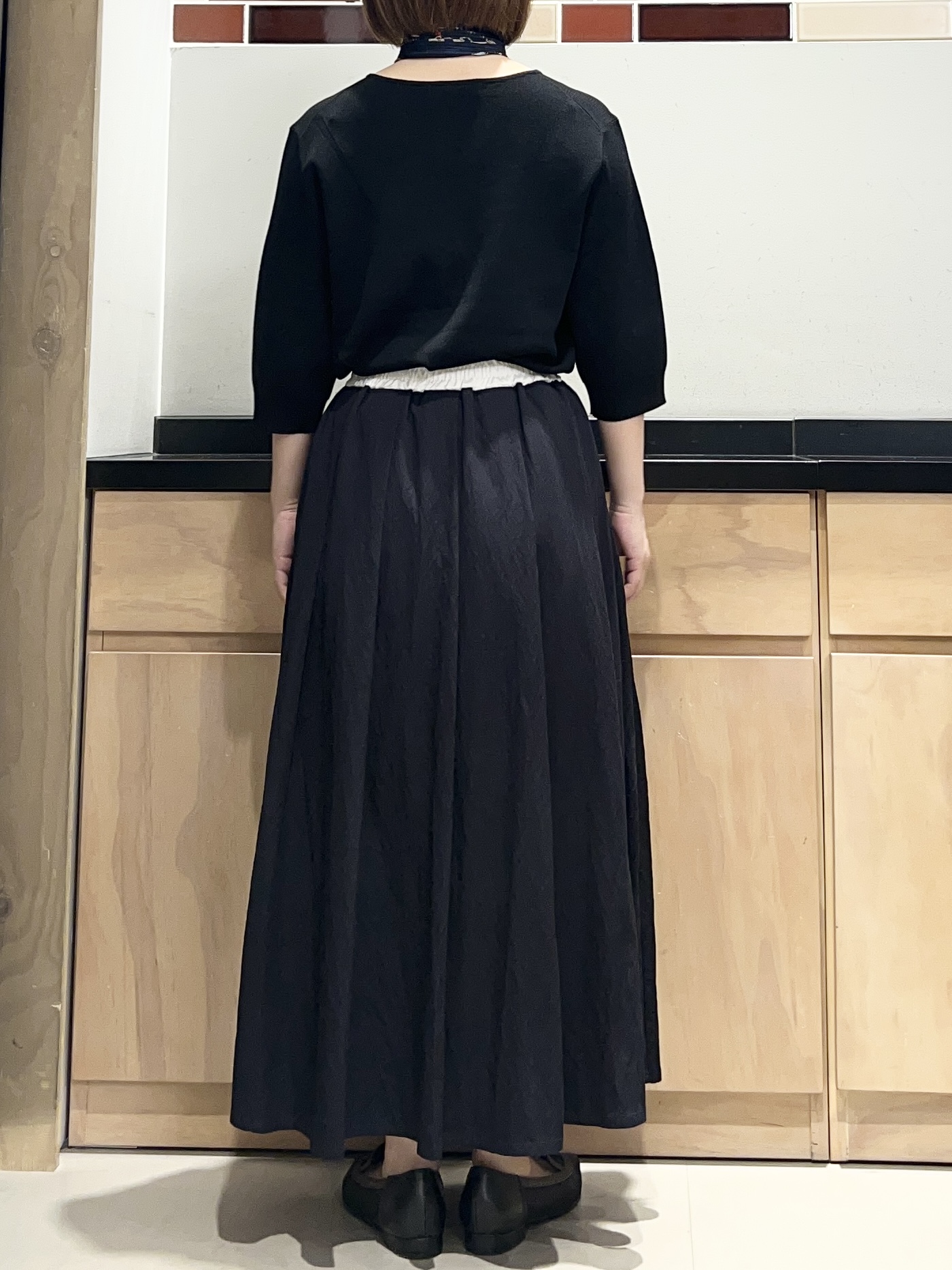 かのさんの「THE SHOP TK｜【S-XL/ひんやりタッチ】美しさ際立つ 6分袖ニット 洗濯機OK/UVケア/毛玉になりにくい」を使ったコーディネート