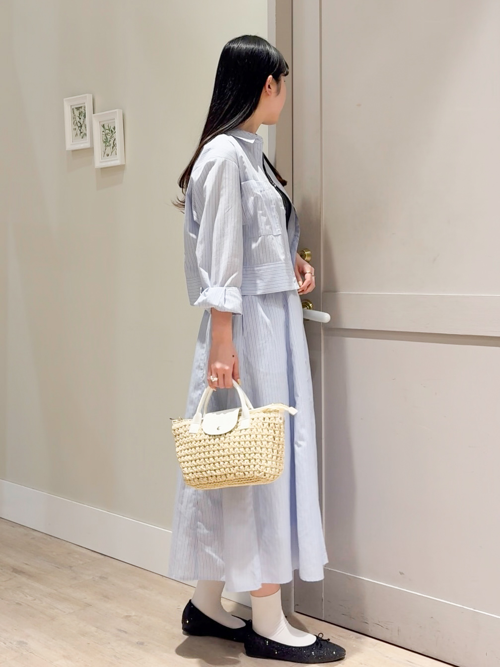 Mayuさんの「grove｜【貴島明日香さん着用／イージーケア／接触冷感】麻混クロップドシャツ」を使ったコーディネート