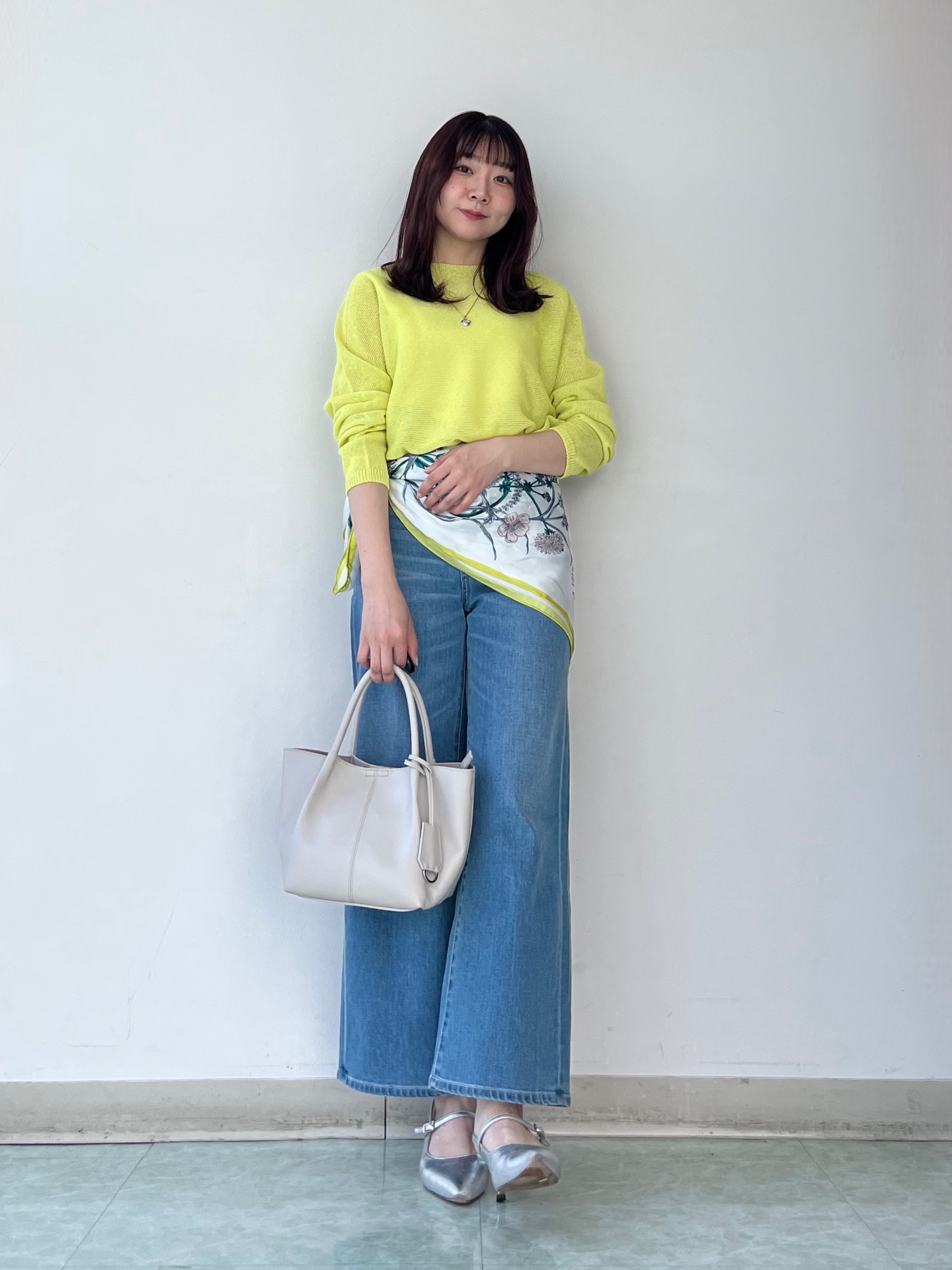 KAHOさんの「UNTITLED｜【古畑星夏さん着用/8色展開/程よい透け感】ドライタッチボートネックニット」を使ったコーディネート