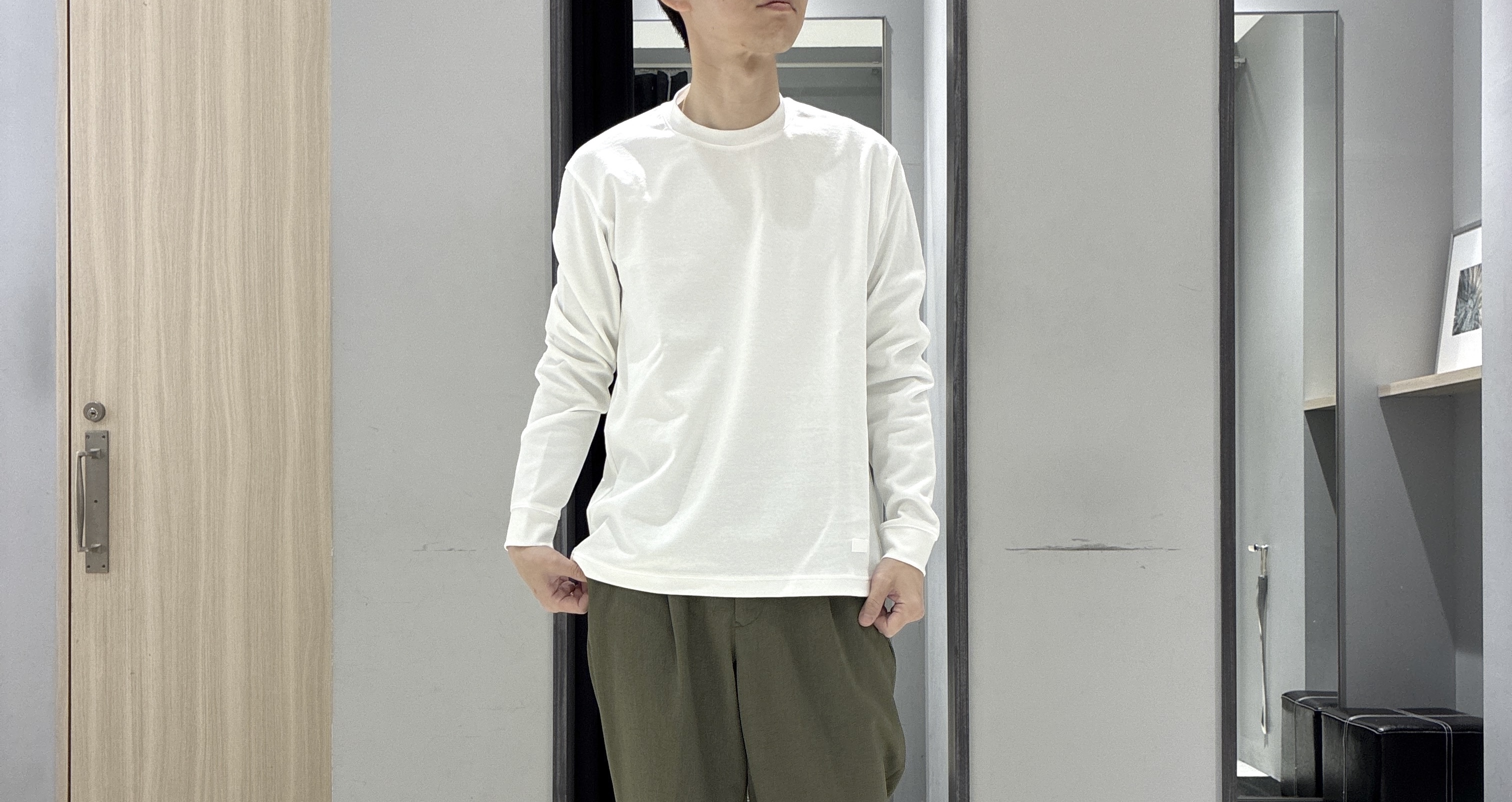 わいずみさんの「TAKEO KIKUCHI｜【抗菌防臭】バーズアイメッシュノーカラージャケット」を使ったコーディネート