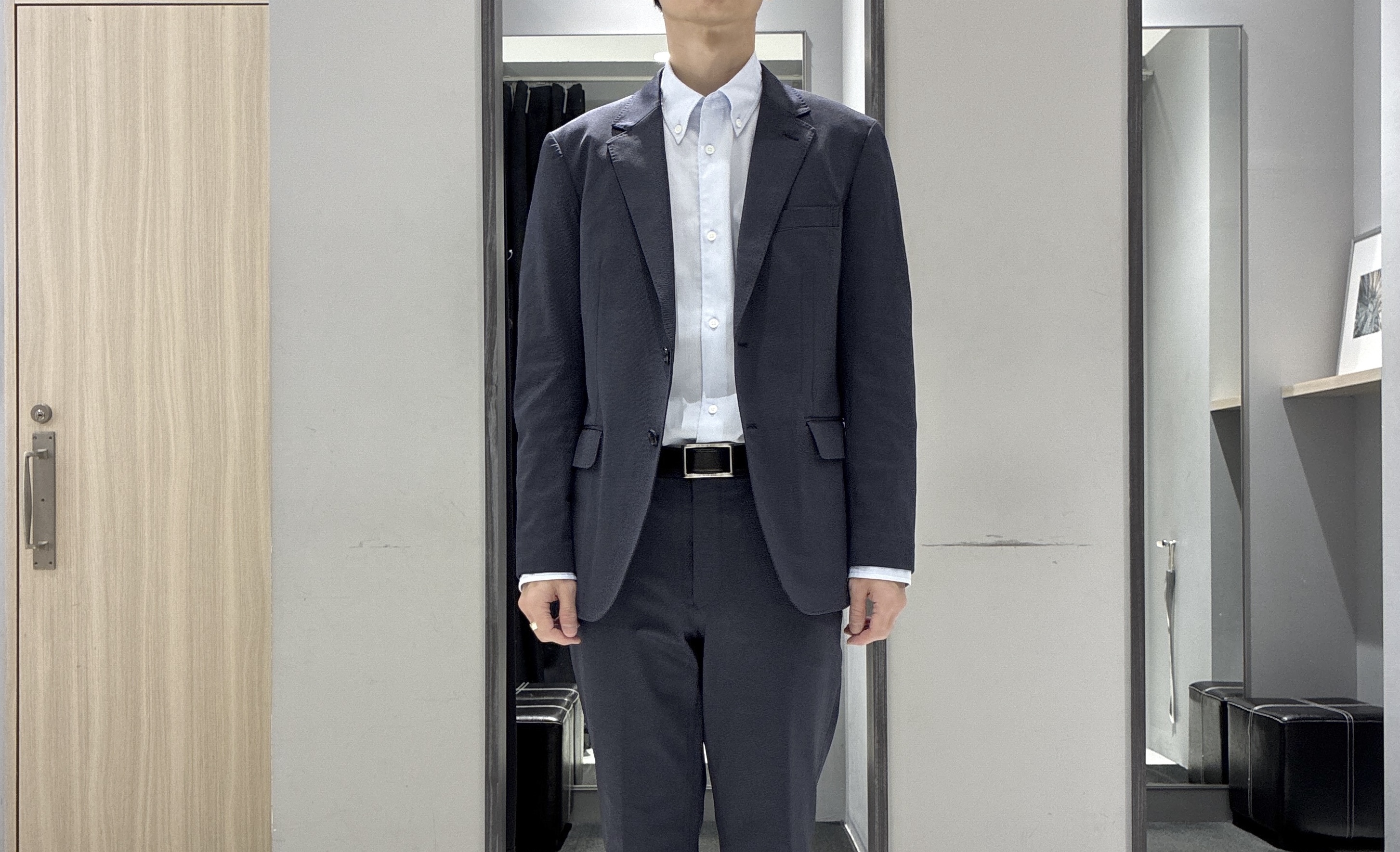 わいずみさんの「TAKEO KIKUCHI｜【360&deg;ストレッチ/軽量】None Of Stress ライト ジャケット（セットアップ対応）」を使ったコーディネート