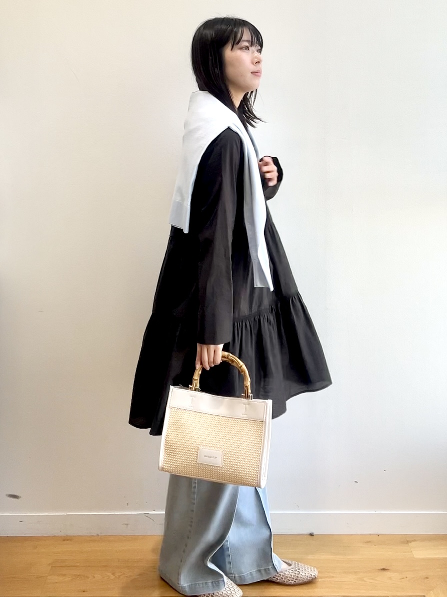 RINAさんの「OPAQUE.CLIP｜チュールレースニットカーディガン【洗える】」を使ったコーディネート