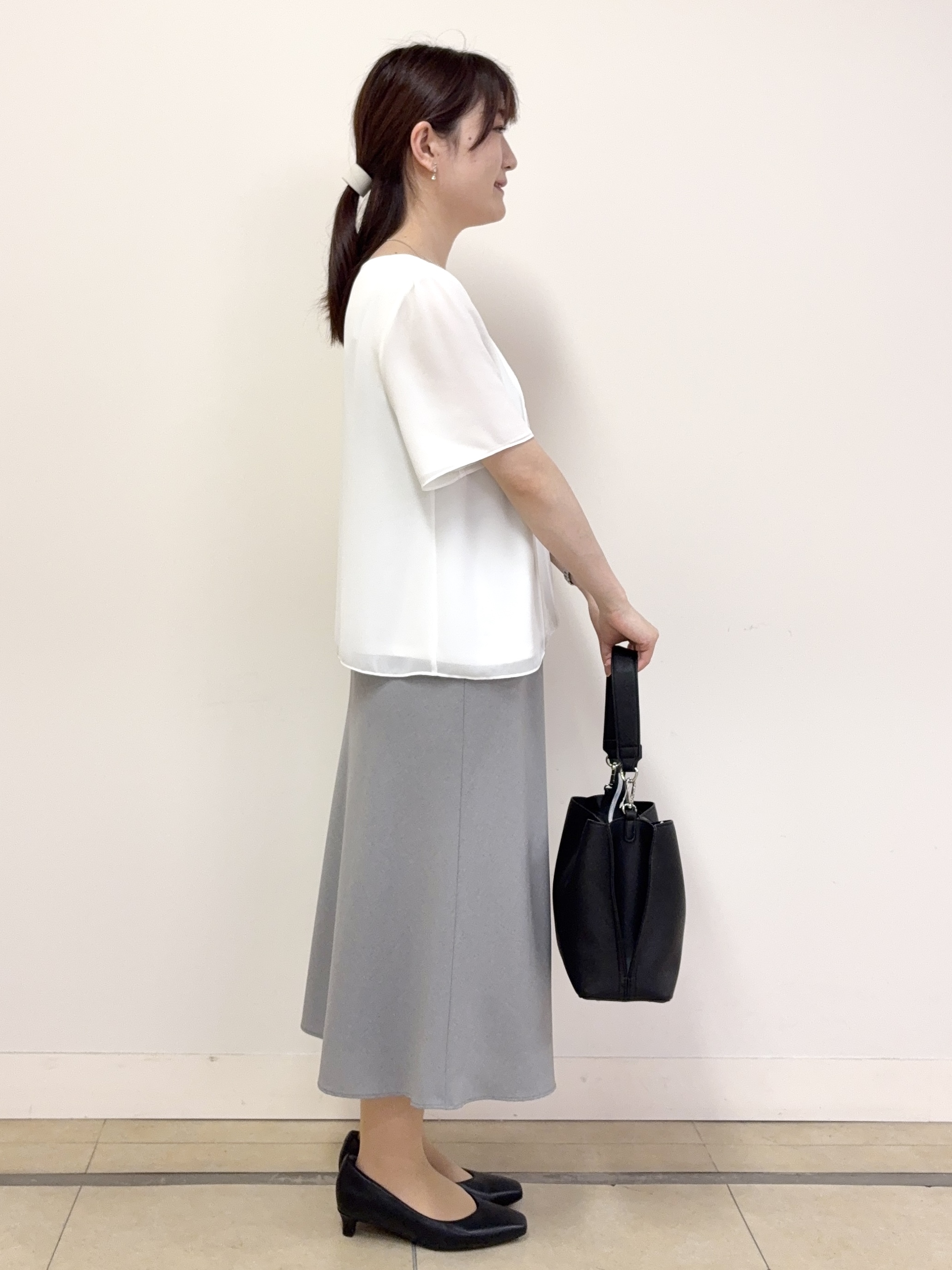 mikiさんの「Reflect｜【UVカット／接触冷感】五分袖シフォンブラウス」を使ったコーディネート