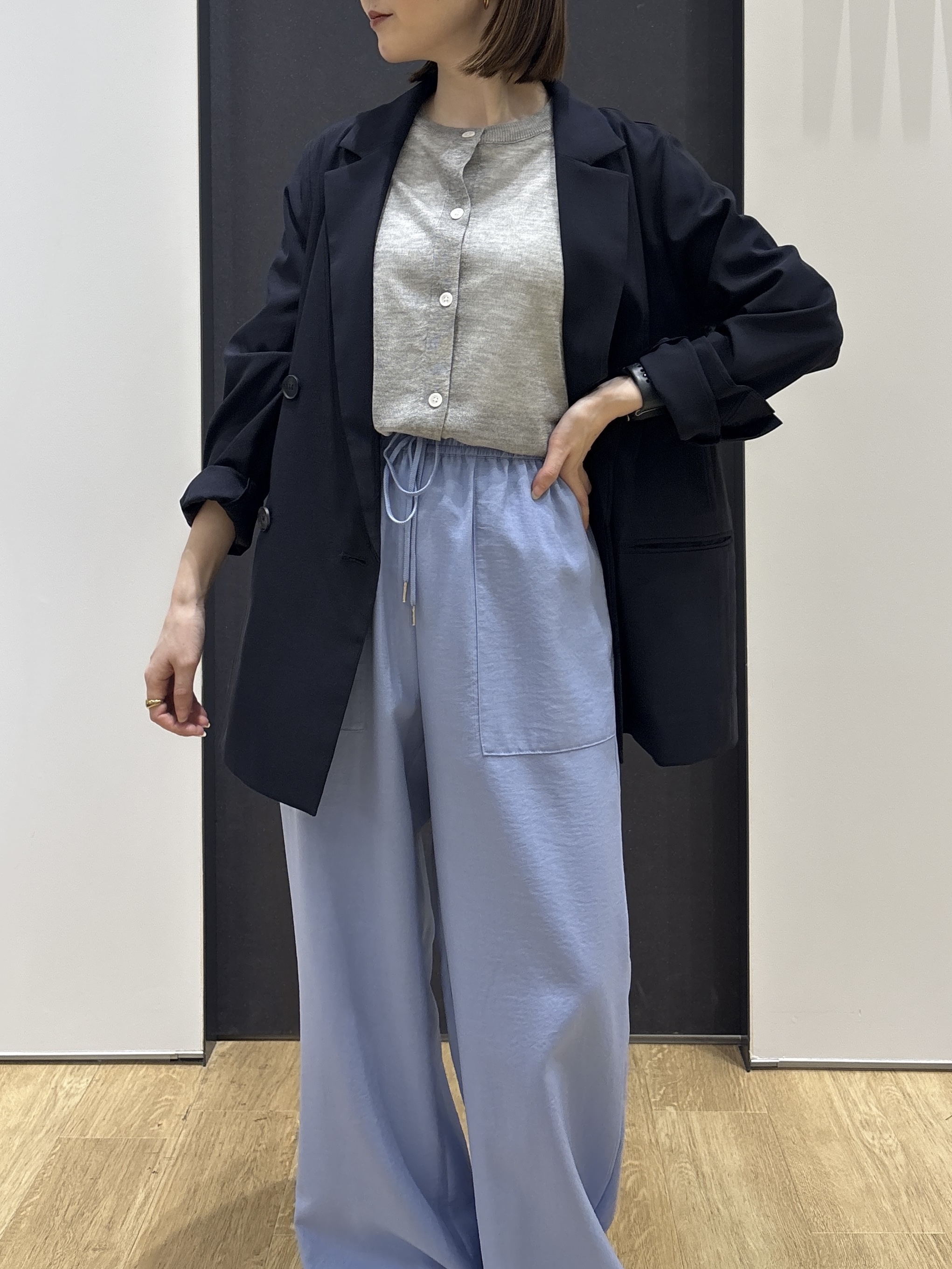 risaさんの「Dessin｜【セットアップ可/洗える】ダブルストレッチジャケット」を使ったコーディネート