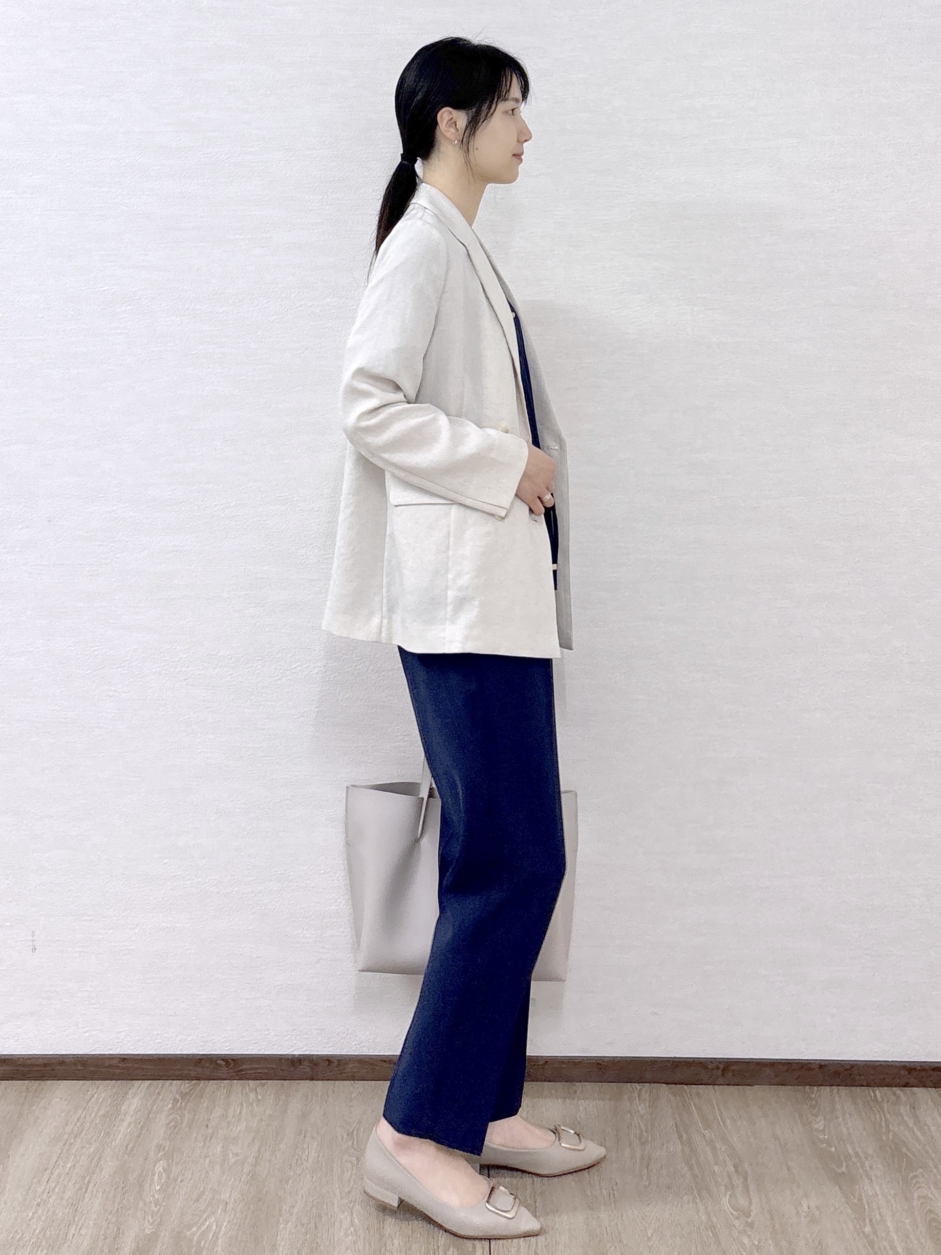 sachikoさんの「OPAQUE.CLIP｜【UV／接触冷感】ダブルブレストジャケット《防シワ加工／洗える》」を使ったコーディネート