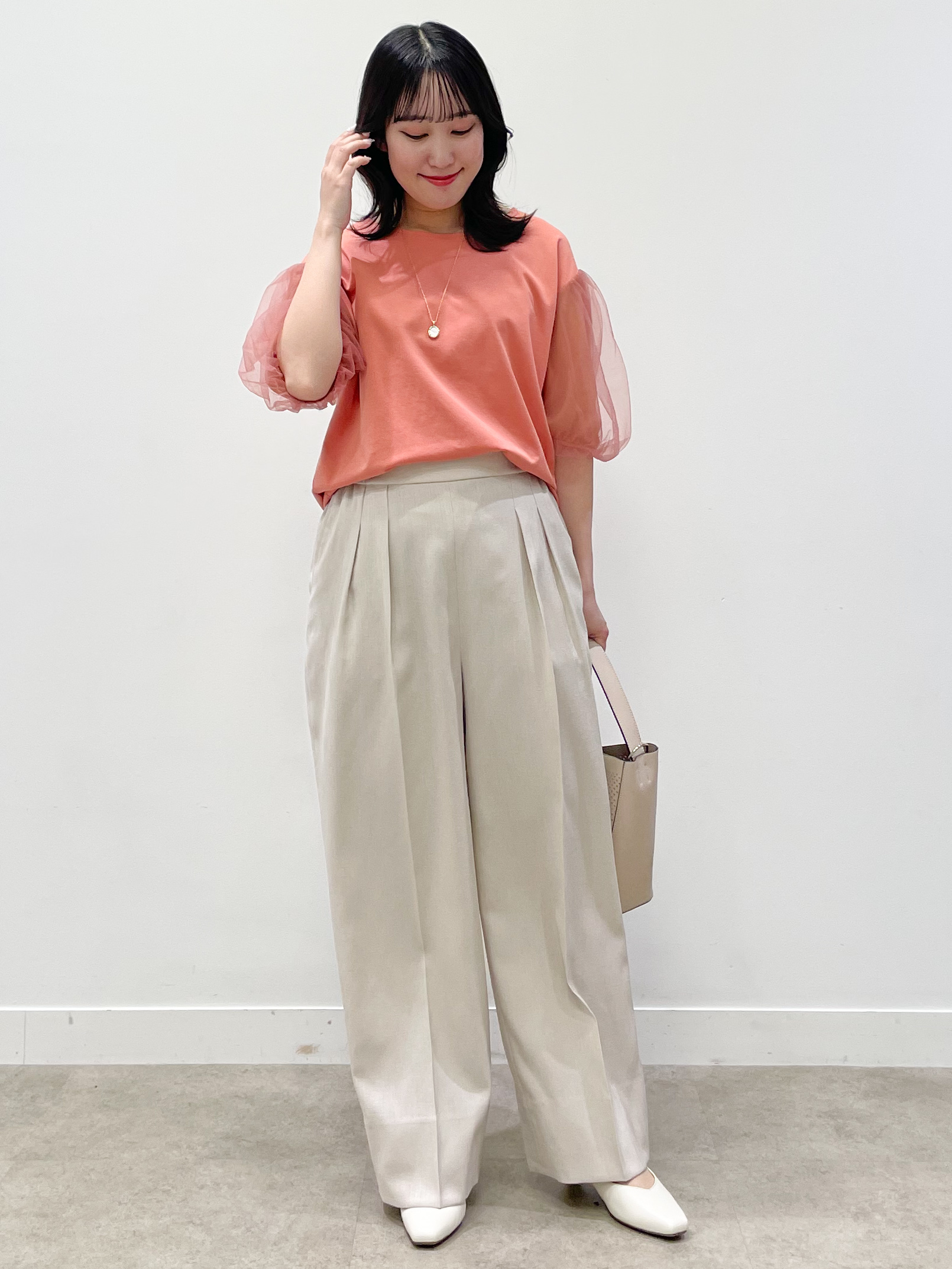 yukariさんの「Reflect｜【UVカット／接触冷感／吸水速乾】チュールスリーブプルオーバー」を使ったコーディネート