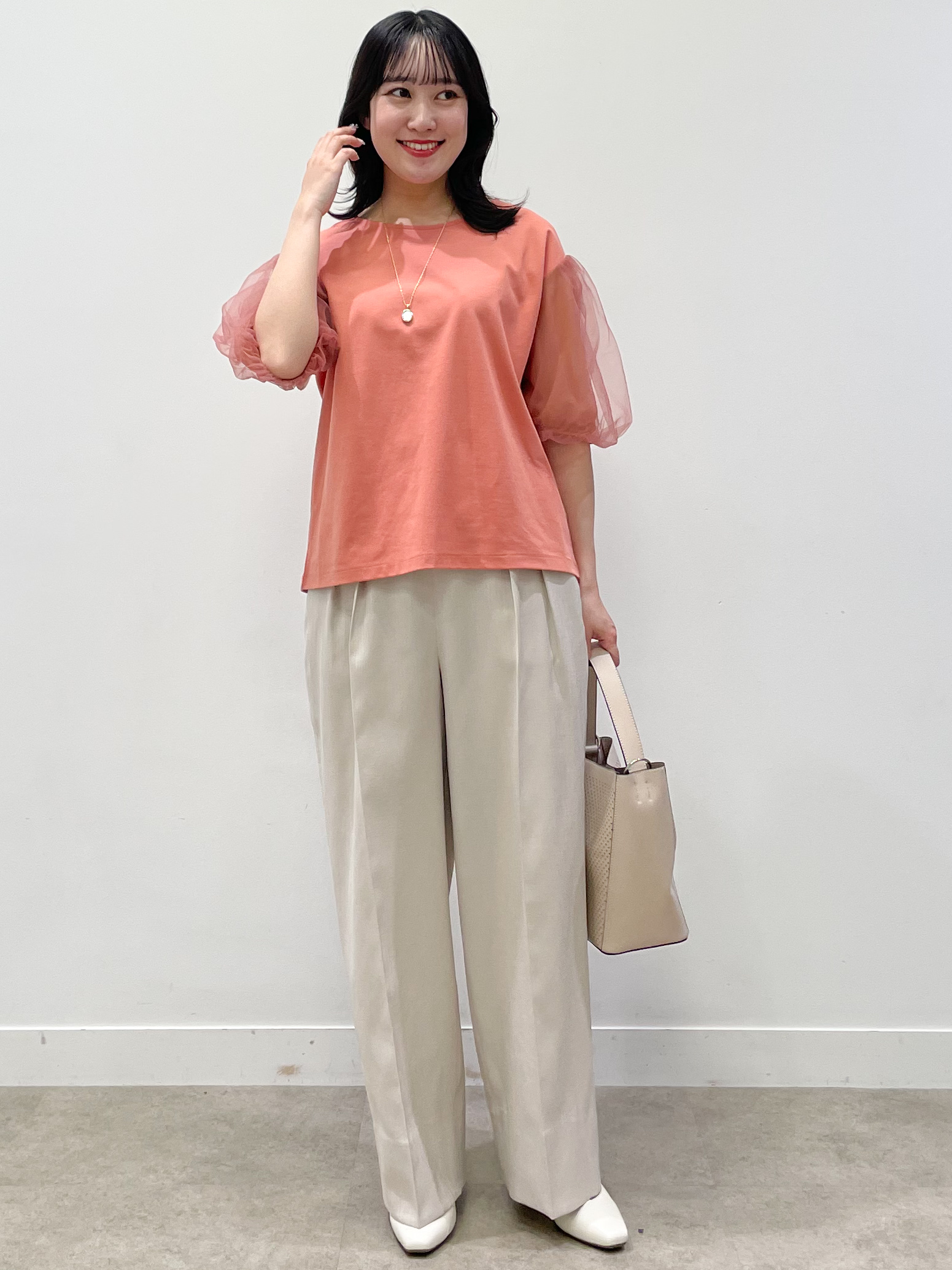 yukariさんの「Reflect｜【UVカット／接触冷感／吸水速乾】チュールスリーブプルオーバー」を使ったコーディネート