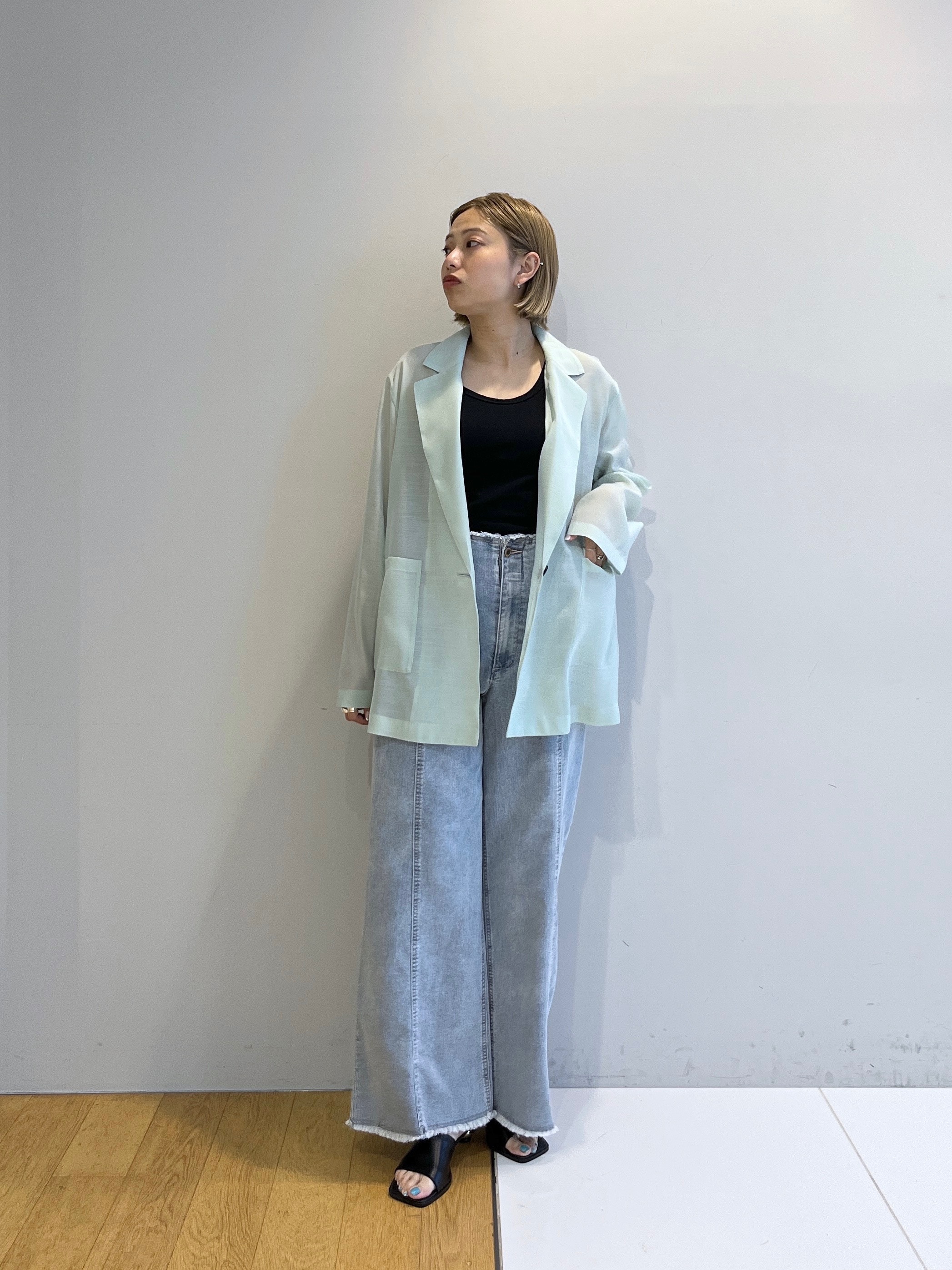 Harukaさんの「INDIVI｜シアーシャツジャケット【接触冷感】」を使ったコーディネート