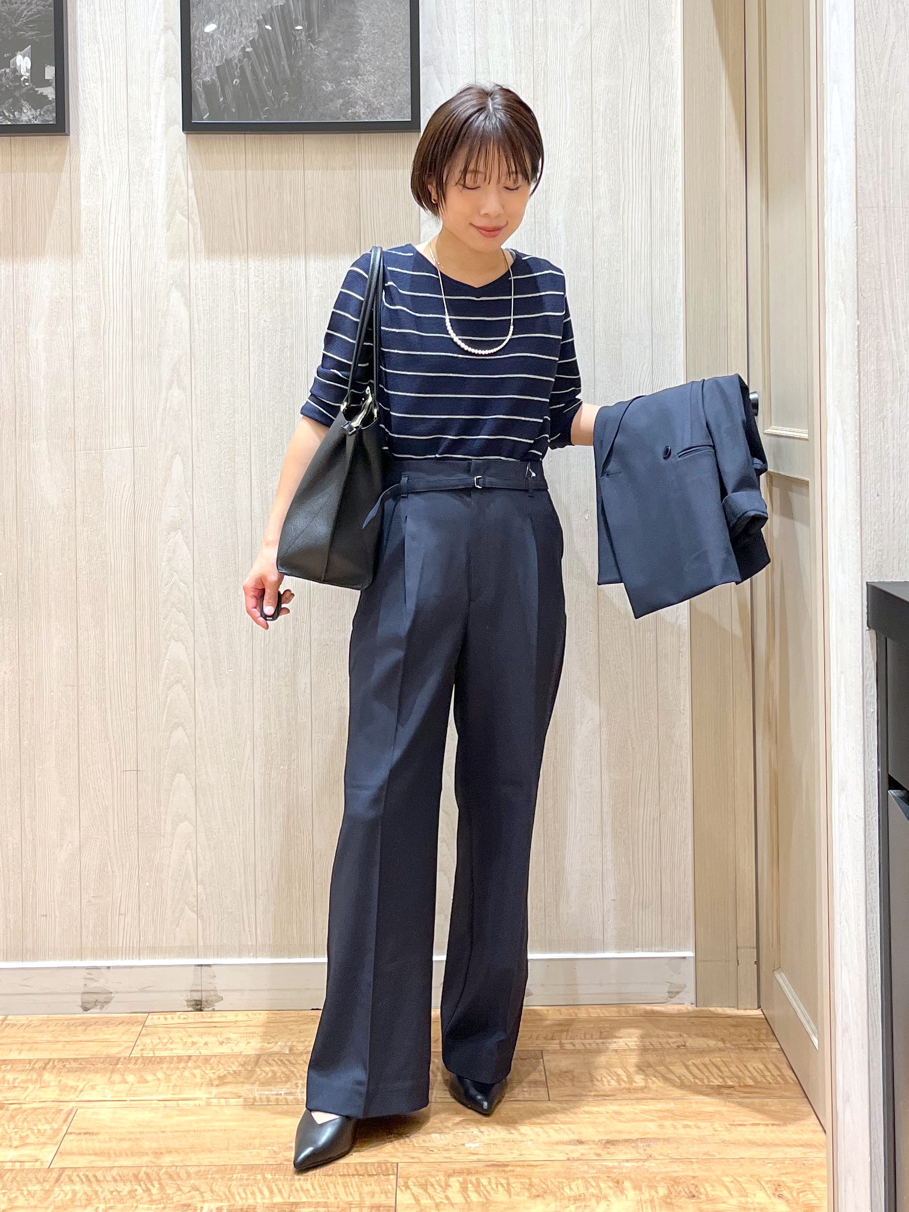 shirayuuuさんの「SHOO･LA･RUE｜【洗濯機可/イージーケア/UV】オンオフ使える　ゆったりダブルジャケット」を使ったコーディネート