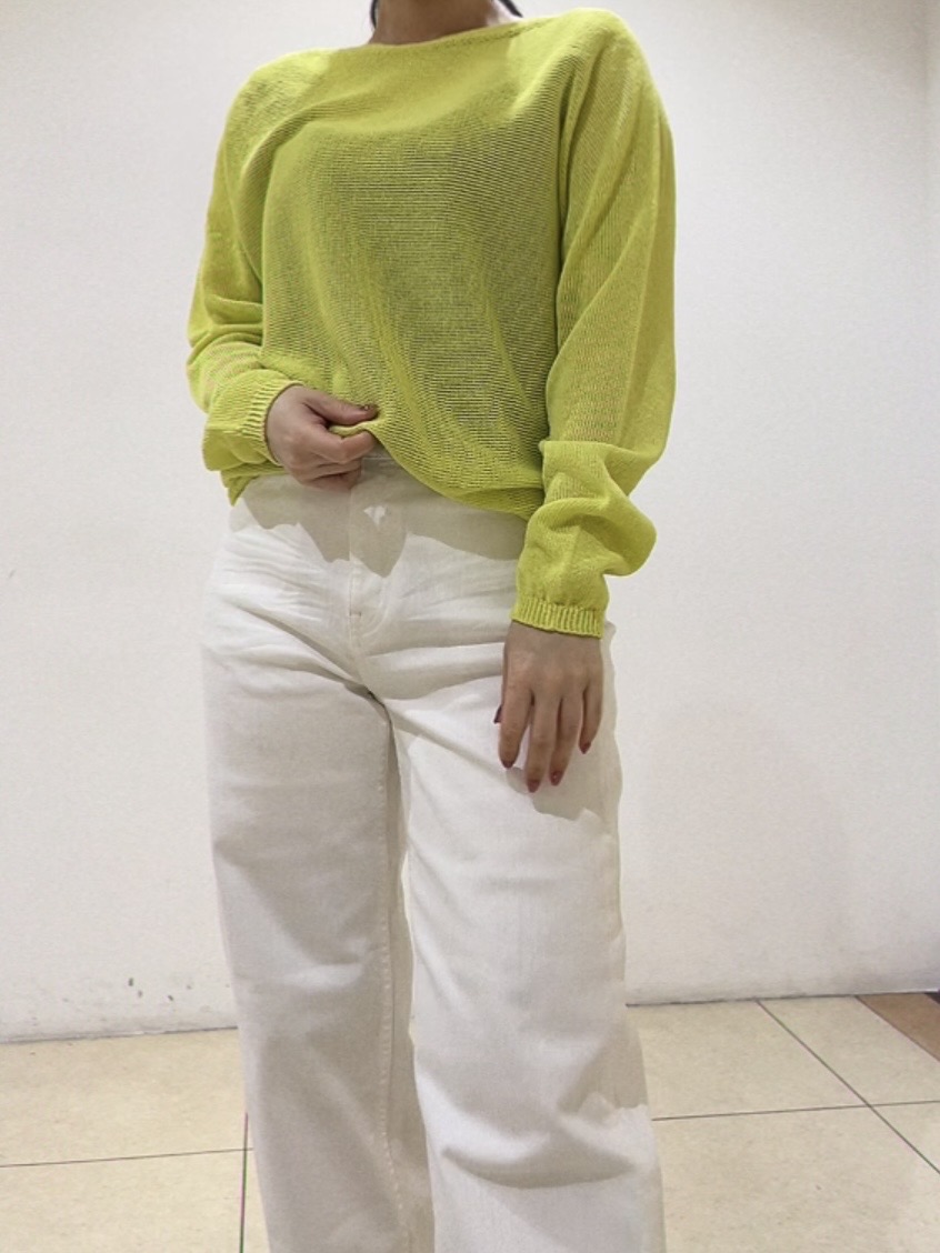 watanabeさんの「UNTITLED｜【古畑星夏さん着用/8色展開/程よい透け感】ドライタッチボートネックニット」を使ったコーディネート