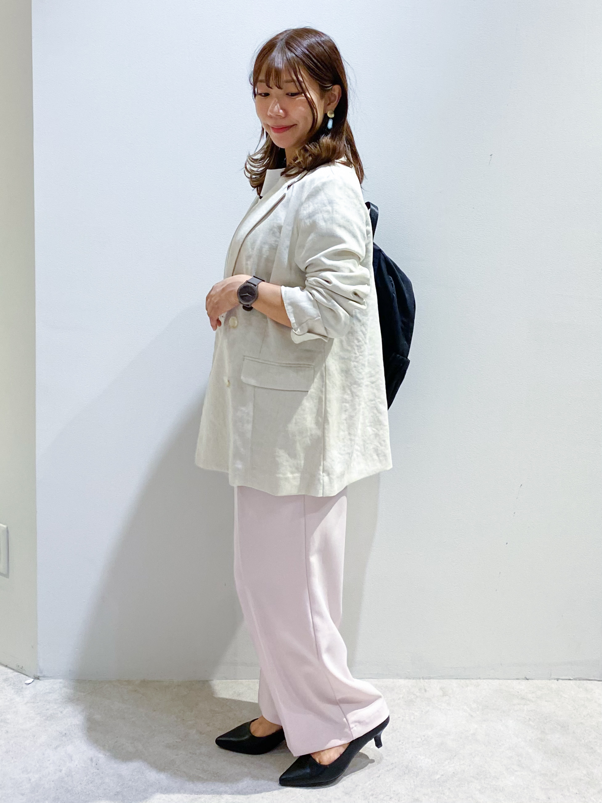 ちぃさんの「OPAQUE.CLIP｜【UV／接触冷感】ダブルブレストジャケット《防シワ加工／洗える》」を使ったコーディネート