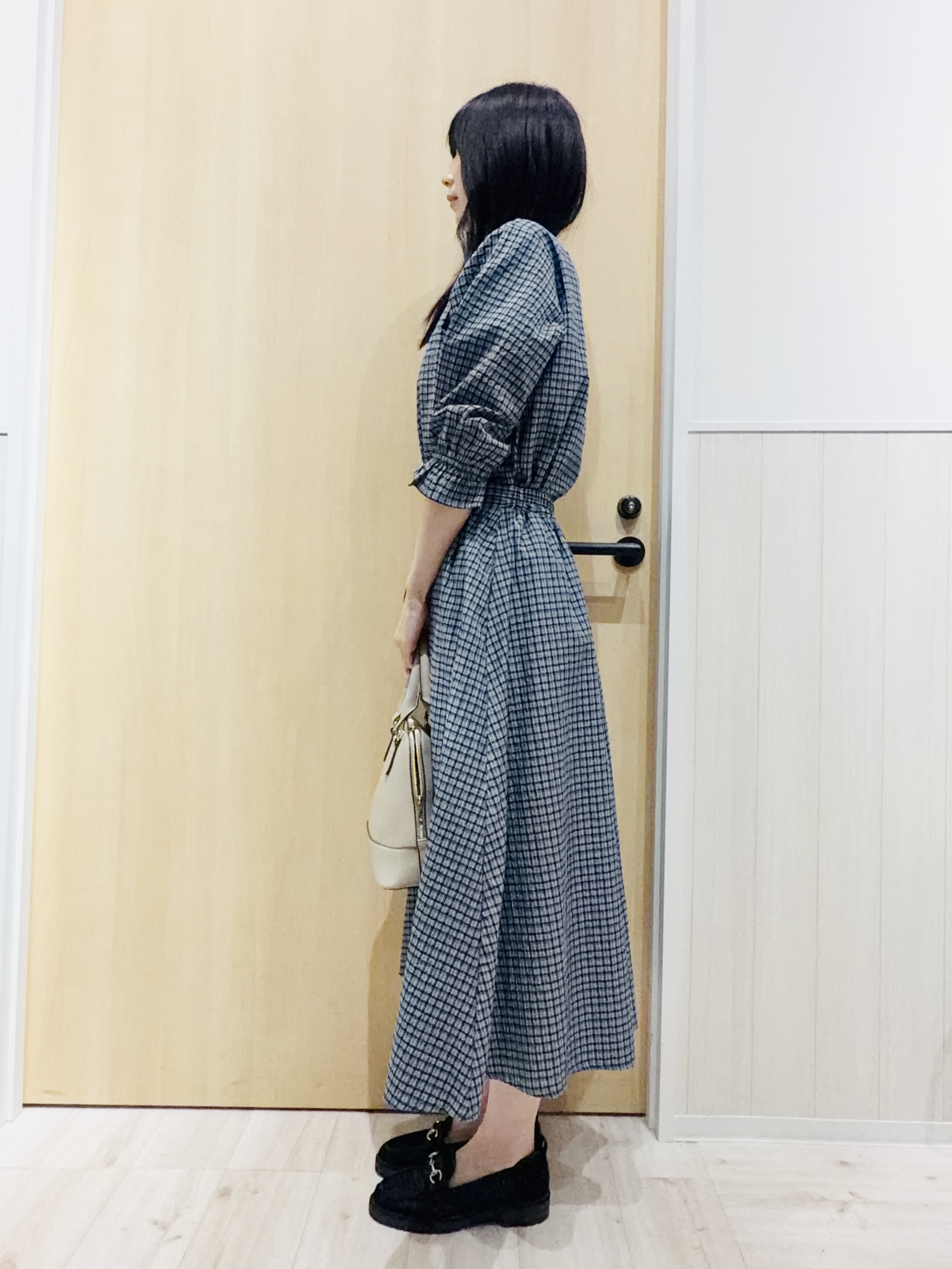 Naさんの「SHOO･LA･RUE｜【セットアップ可/洗濯機可】上品チェックが好印象 ゆるさら6分袖ブラウス」を使ったコーディネート