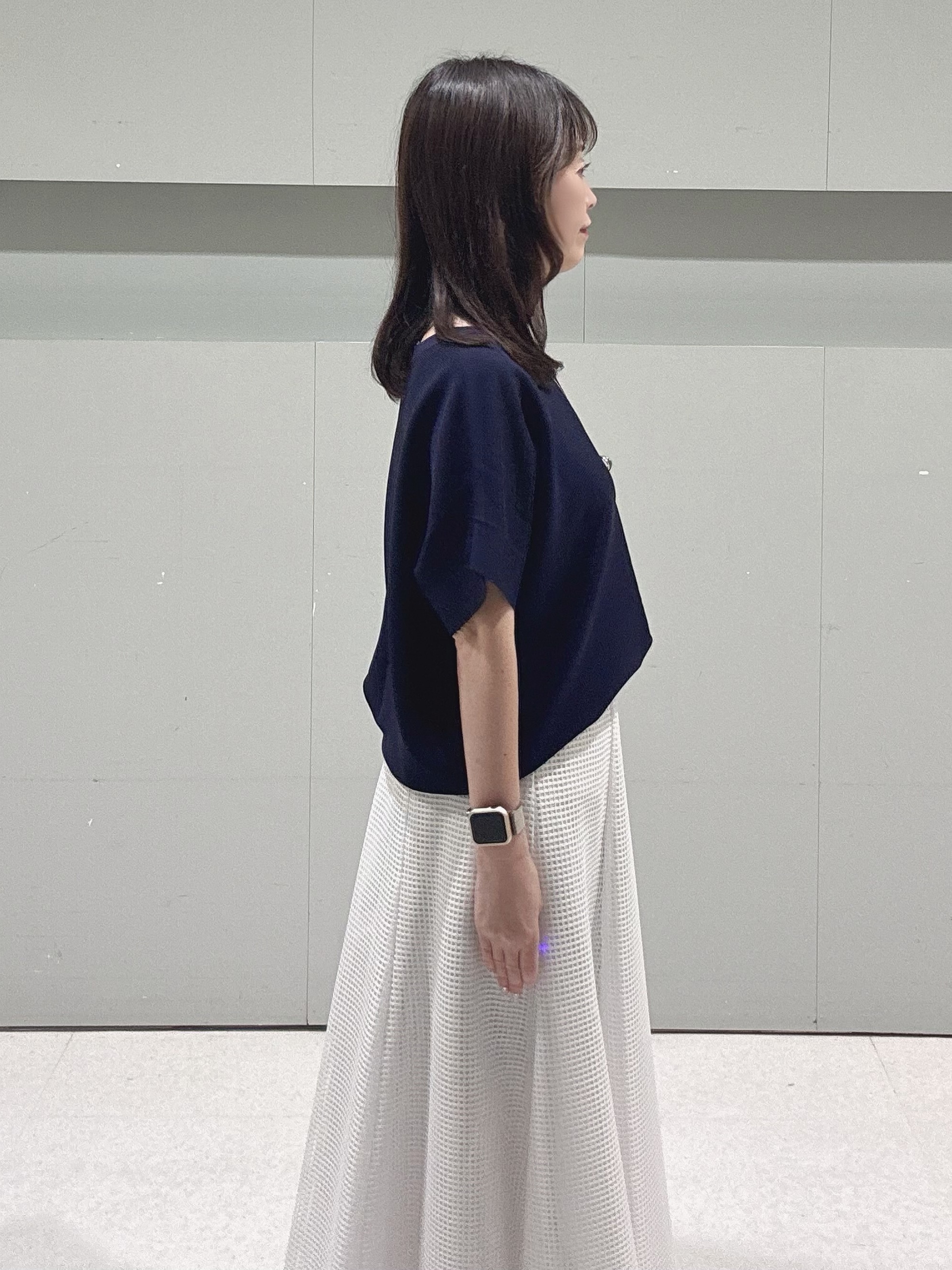 makiさんの「UNTITLED｜【11色展開/体型カバー】前後2WAYフレンチスリーブニット」を使ったコーディネート