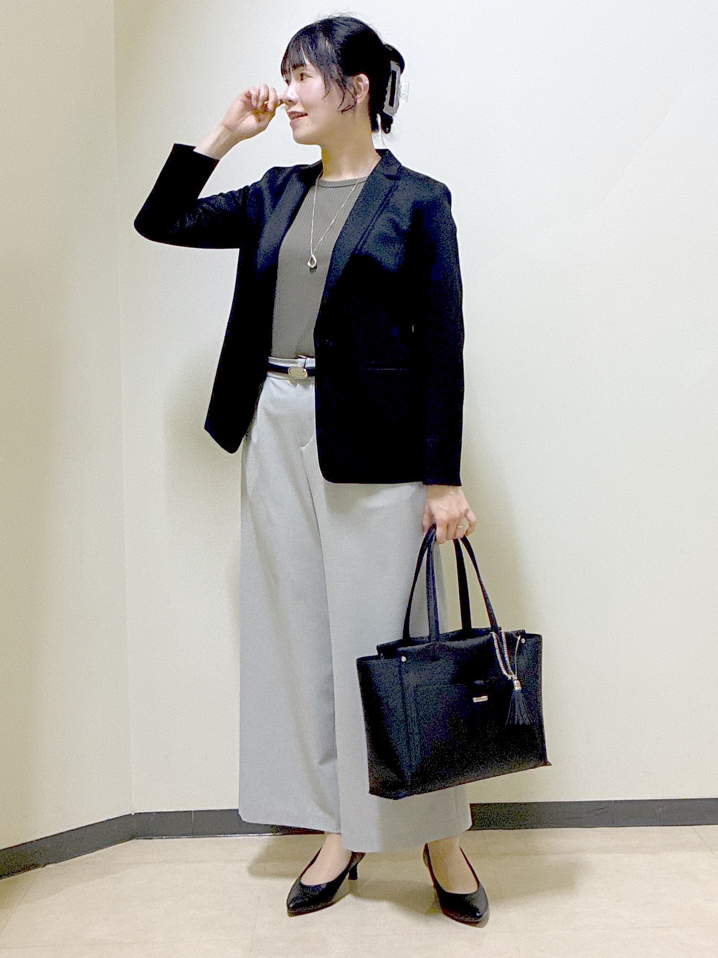  beni_gingerさんの「Reflect｜【インナーにおすすめ◎】クルーネックストレッチリブトップス」を使ったコーディネート