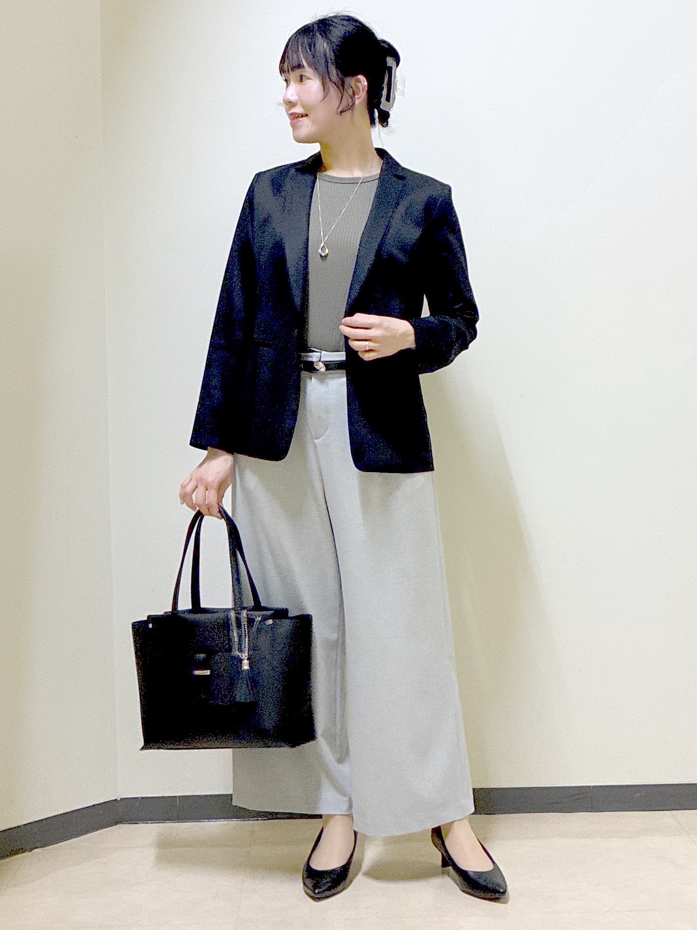  beni_gingerさんの「Reflect｜【インナーにおすすめ◎】クルーネックストレッチリブトップス」を使ったコーディネート
