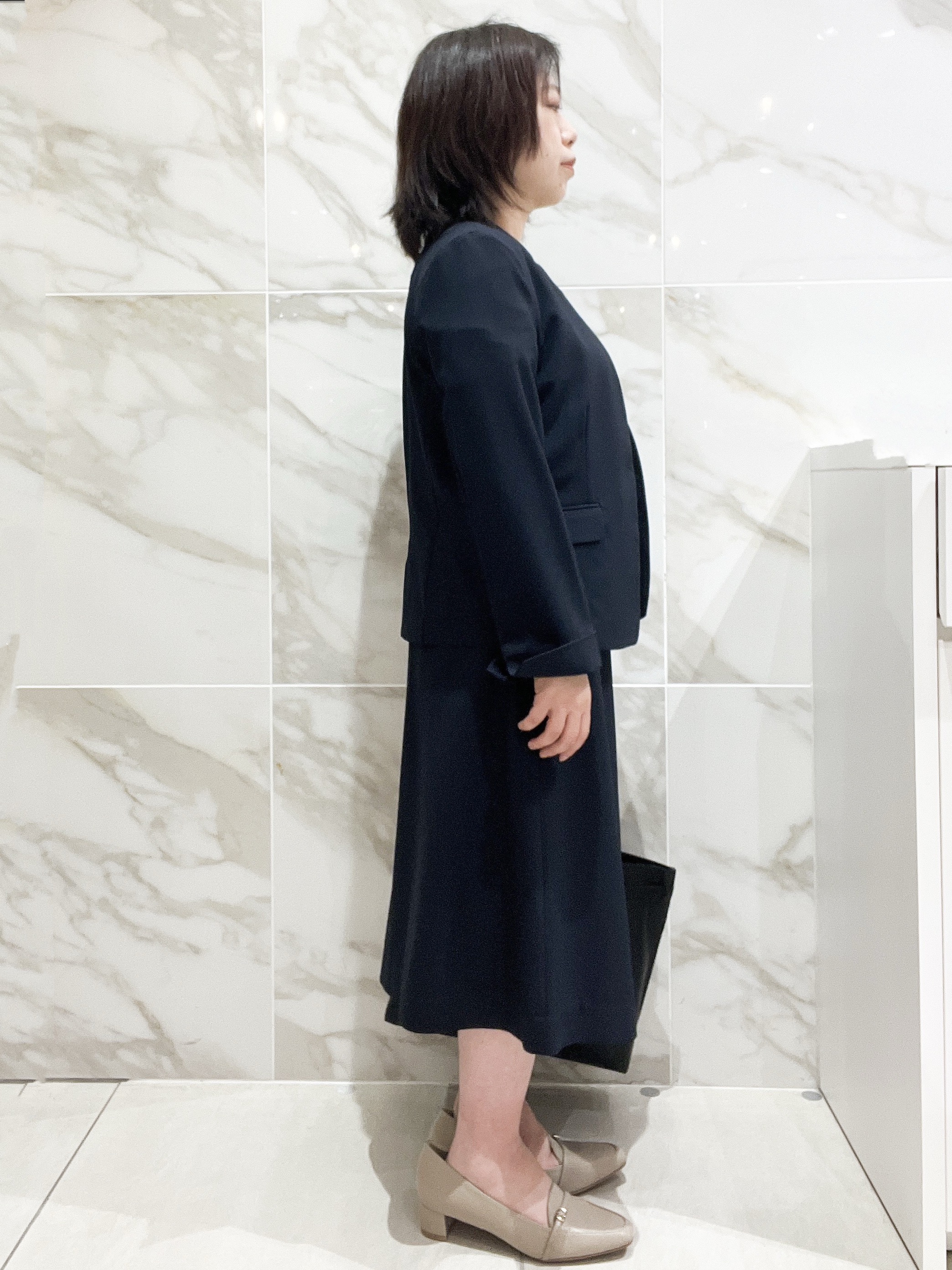 ayuさんの「index｜【接触冷感／吸水速乾】ノーカラージャケット／セットアップ対応可《洗える／防シワ／ストレッチ》」を使ったコーディネート