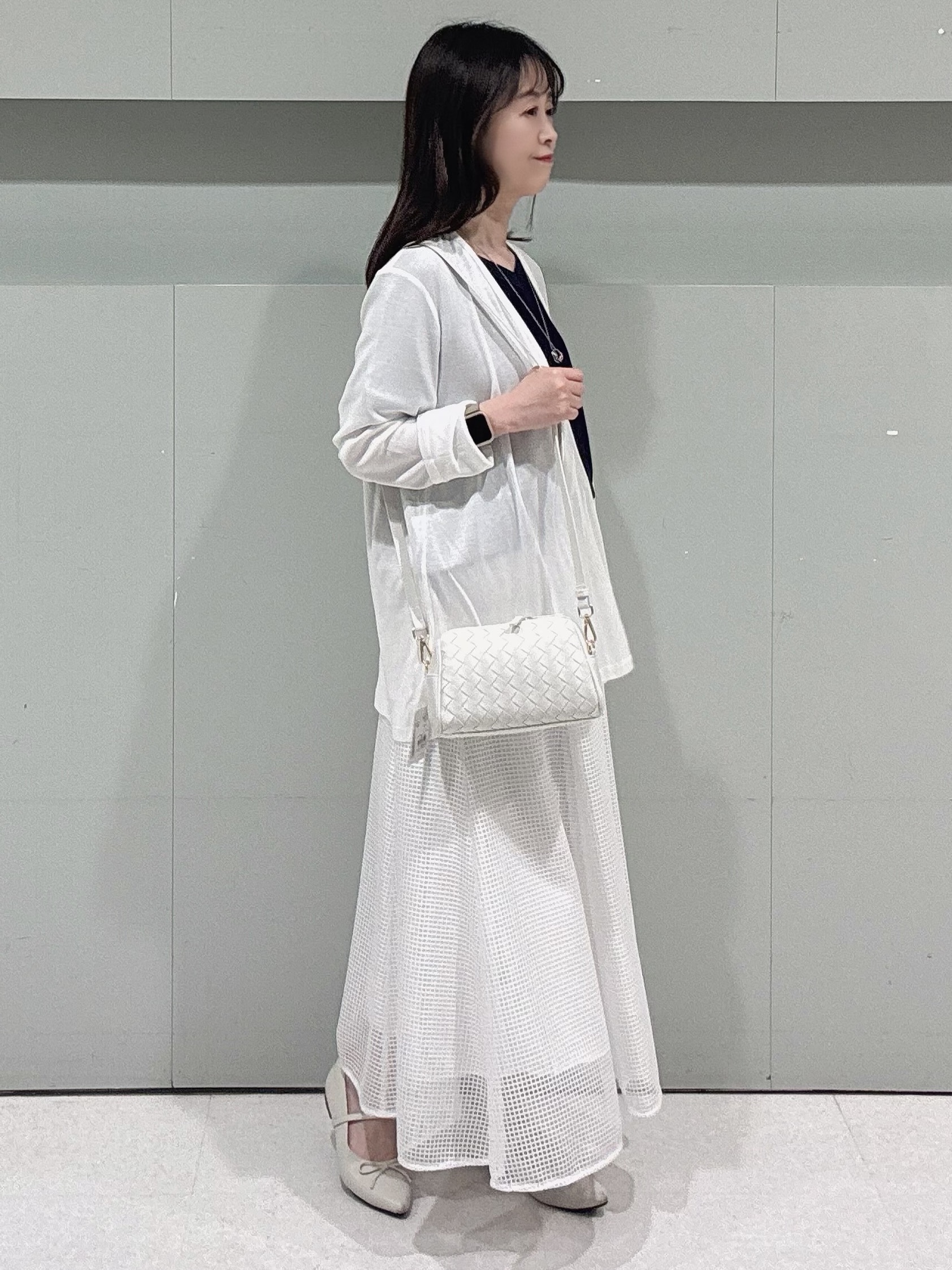 makiさんの「UNTITLED｜【日除け・冷房対策に】コットンリネンカーディガン」を使ったコーディネート