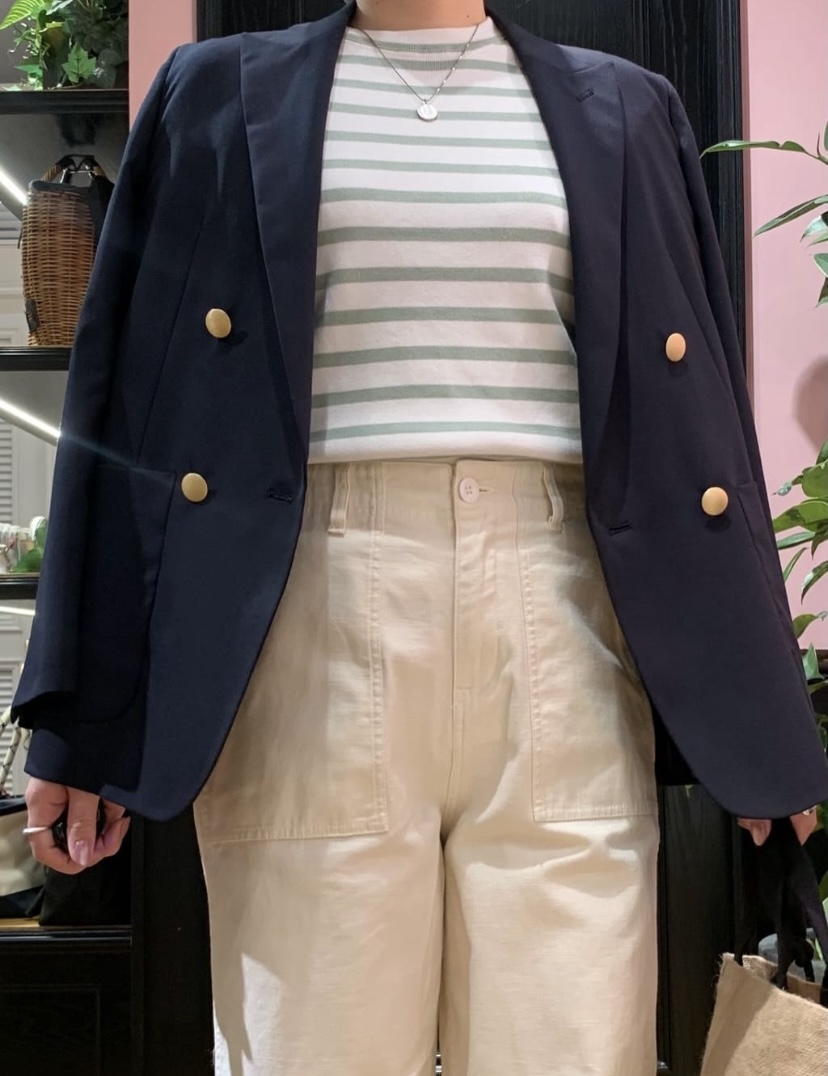 SAKAIさんの「DRESSTERIOR｜【ウォッシャブル】コットンフルニードルボーダーニット」を使ったコーディネート