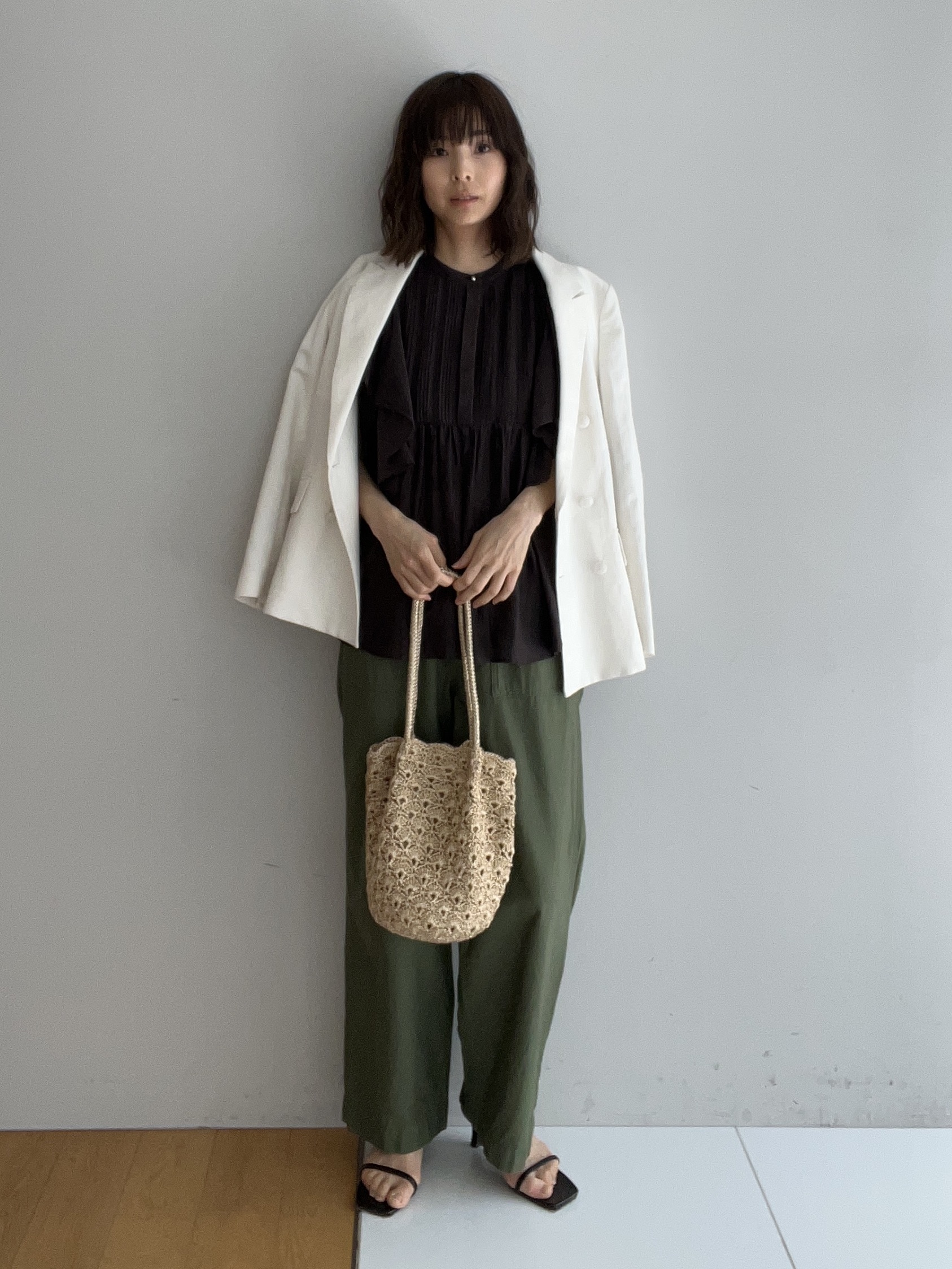 misaさんの「DRESSTERIOR｜【セットアップ可】リネンブレンドダブルブレストジャケット」を使ったコーディネート
