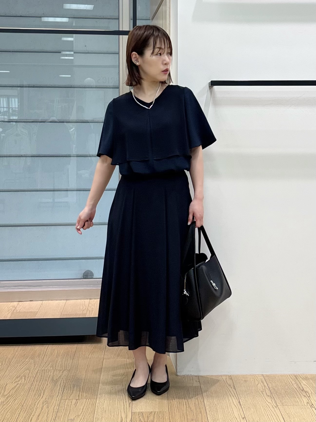 asamiさんの「INDIVI｜【着る日傘】シフォンドッキングブラウス」を使ったコーディネート