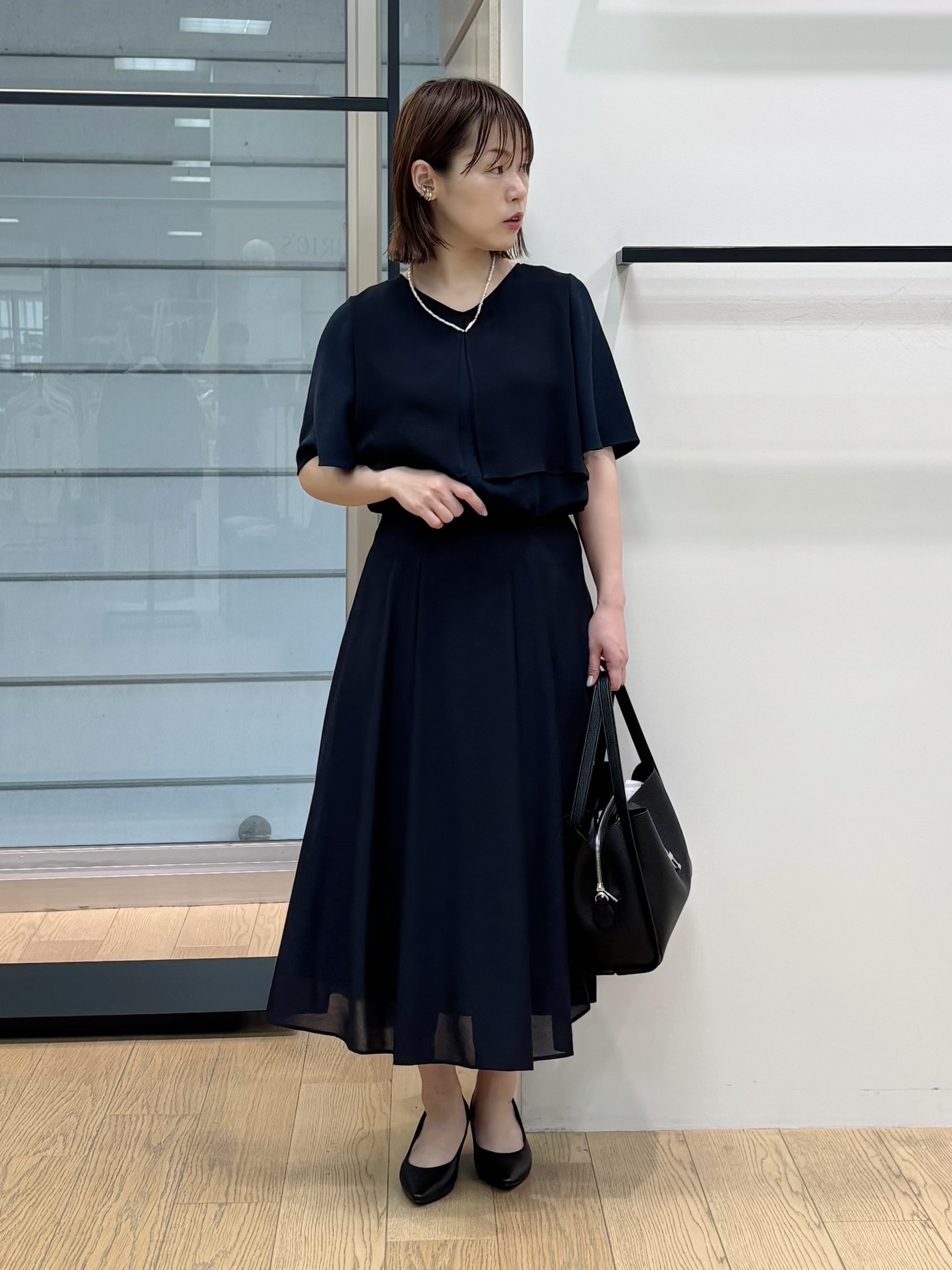 asamiさんの「INDIVI｜【着る日傘】シフォンドッキングブラウス」を使ったコーディネート