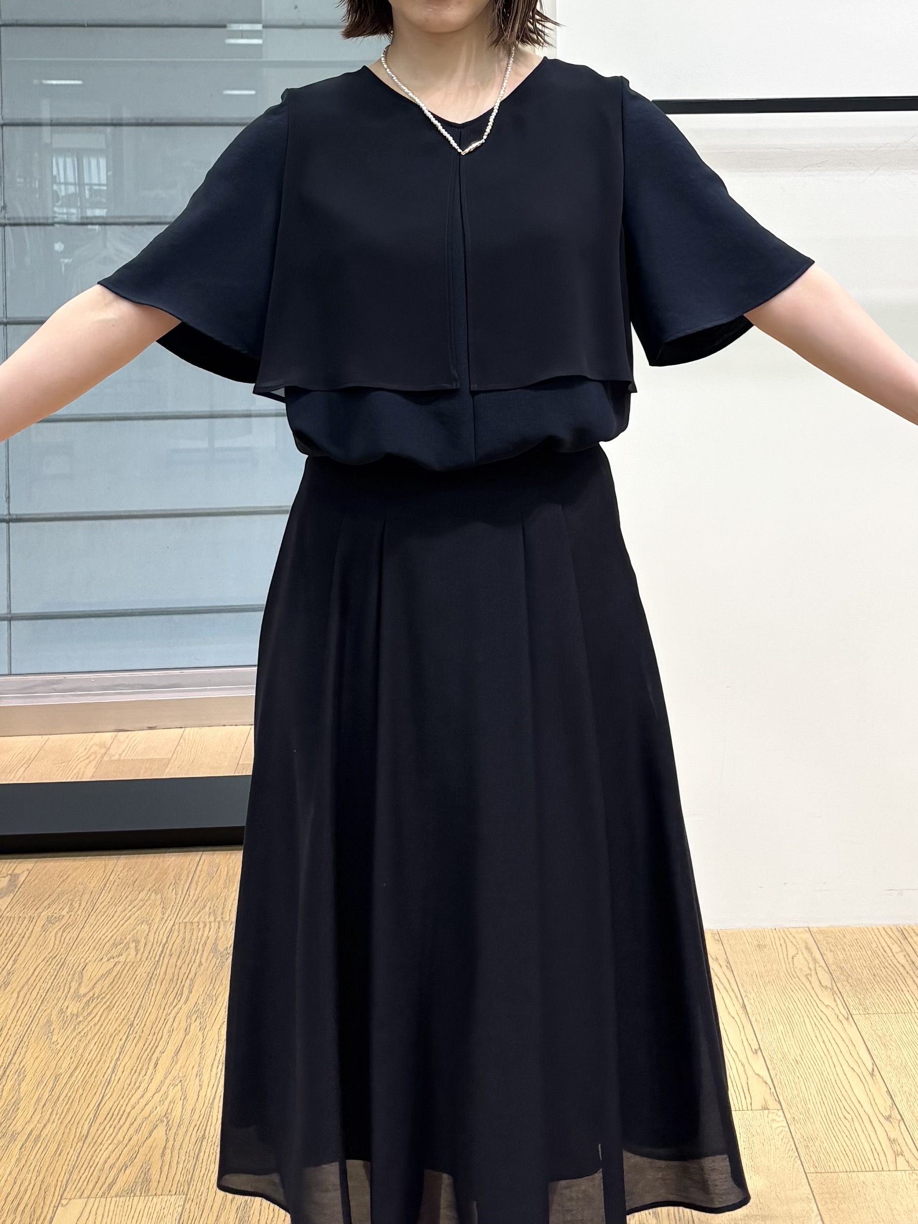 asamiさんの「INDIVI｜【着る日傘】シフォンドッキングブラウス」を使ったコーディネート