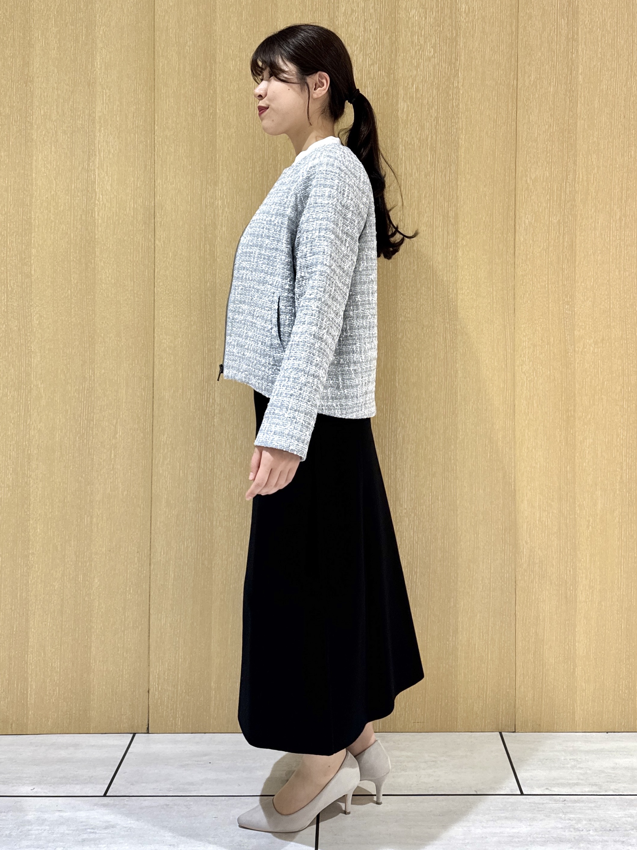 nanaさんの「UNTITLED｜【きれいめカジュアル】ツイードジップジャケット」を使ったコーディネート