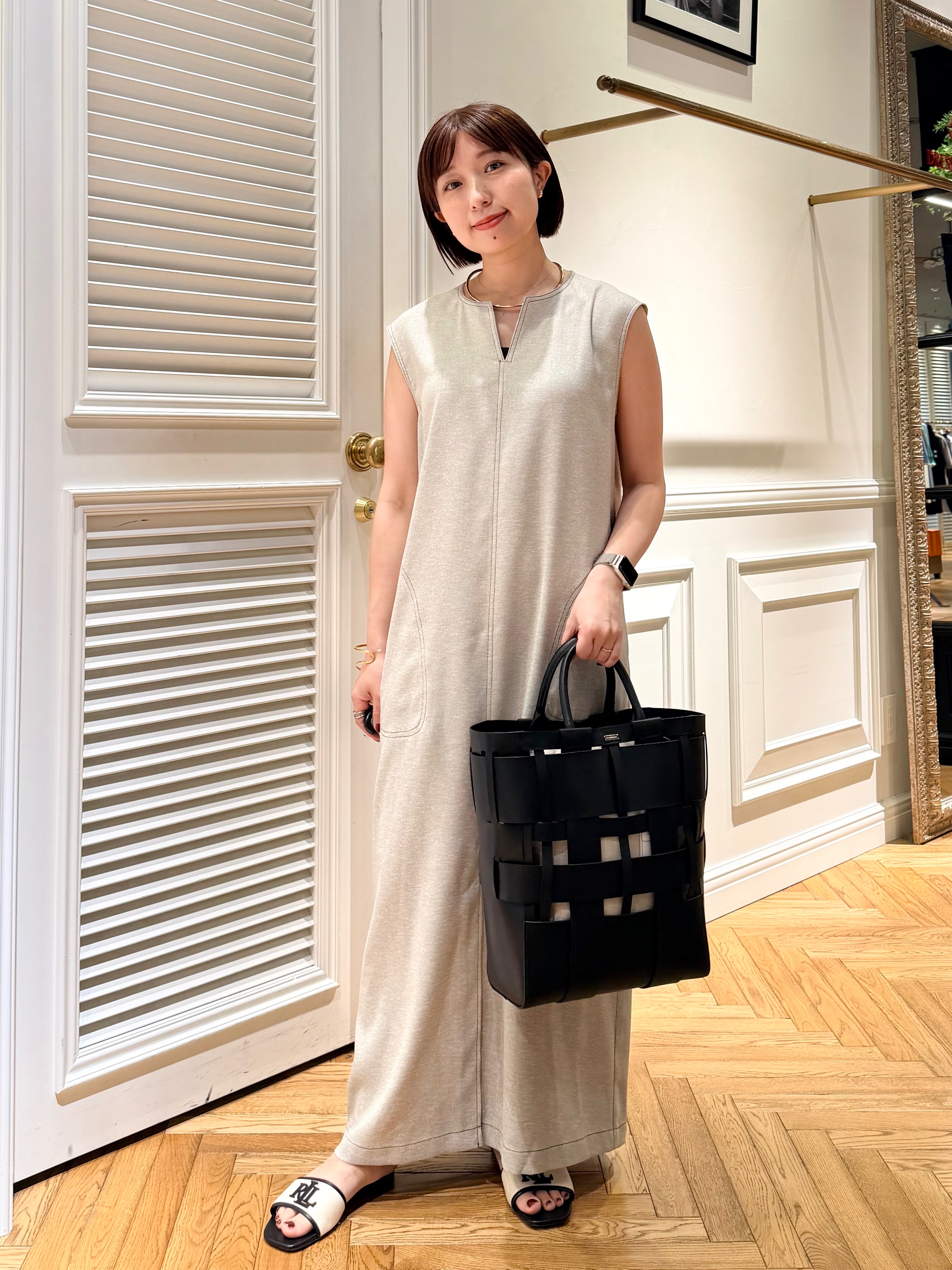 つじ まこさんの「DRESSTERIOR｜【セットアップ可/UVカット/接触冷感/吸水速乾】ウォッシャブル リネンライクドルマンジャケット」を使ったコーディネート