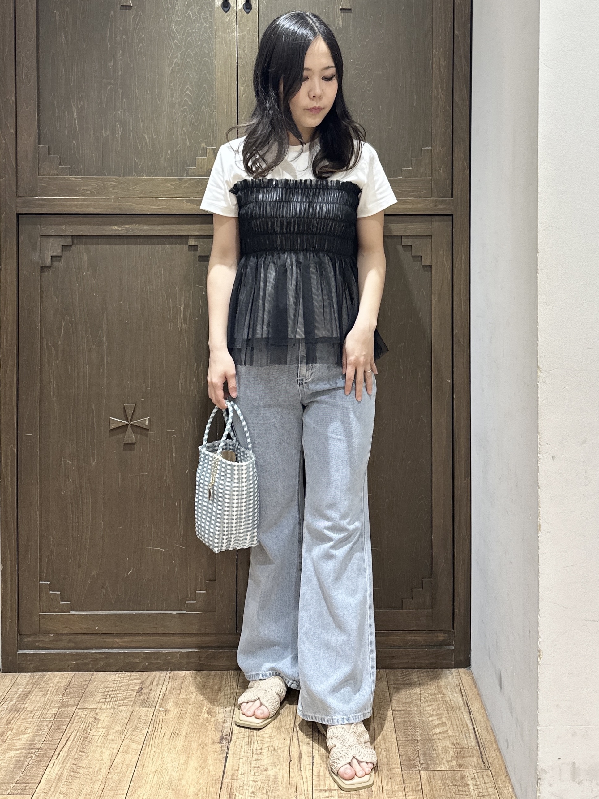 kanaさんの「index｜チュールペプラムトップス【洗濯機OK／接触冷感／UVケア】」を使ったコーディネート
