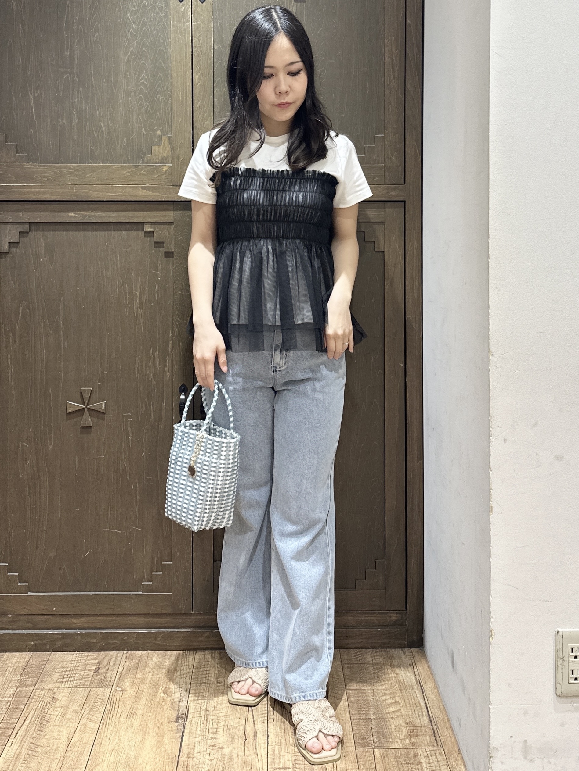 kanaさんの「index｜チュールペプラムトップス【洗濯機OK／接触冷感／UVケア】」を使ったコーディネート