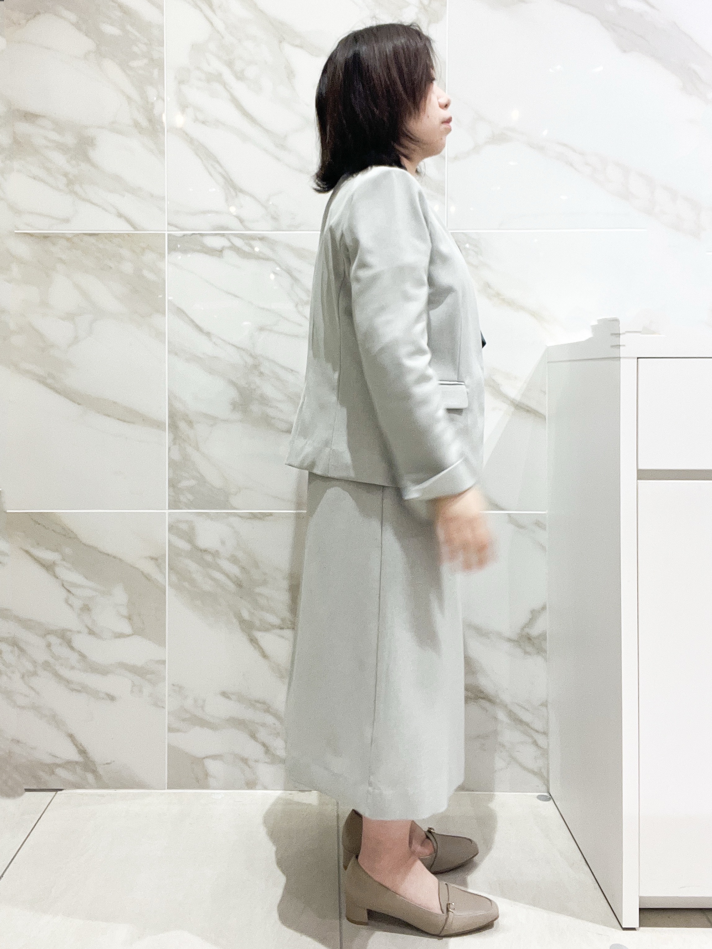 ayuさんの「index｜【接触冷感／吸水速乾】ノーカラージャケット／セットアップ対応可《洗える／防シワ／ストレッチ》」を使ったコーディネート