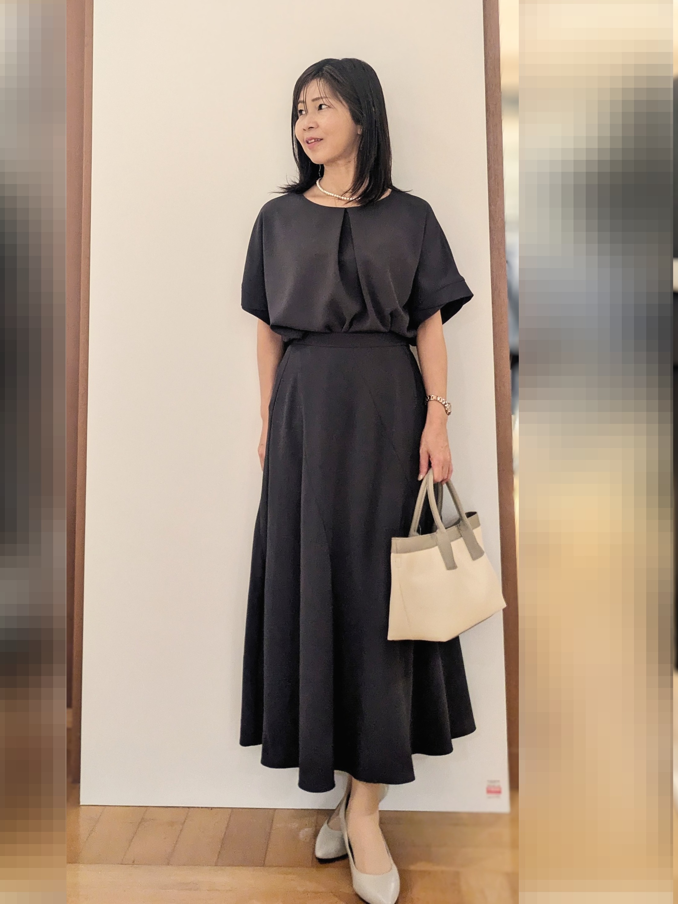 laverさんの「UNTITLED｜【前後2WAY/はっ水/セットアップ可】リラクシーフレンチスリーブブラウス」を使ったコーディネート